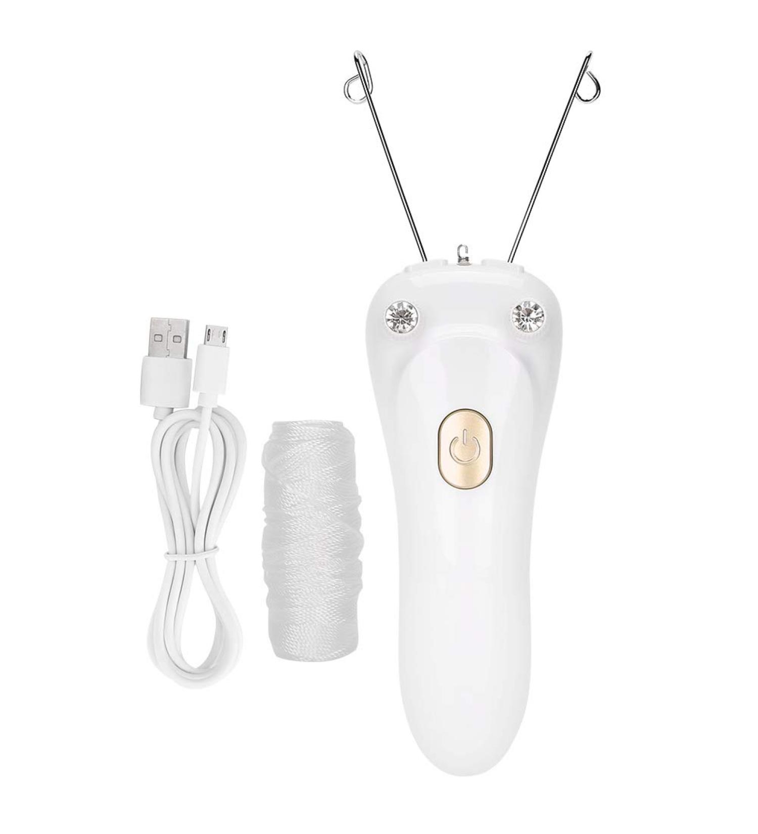 Buy Electric Epilator with USB Charging & Cotton Facial Thread - Pink & Gold | International Shipping Available - Buy Online on GoSupps.com