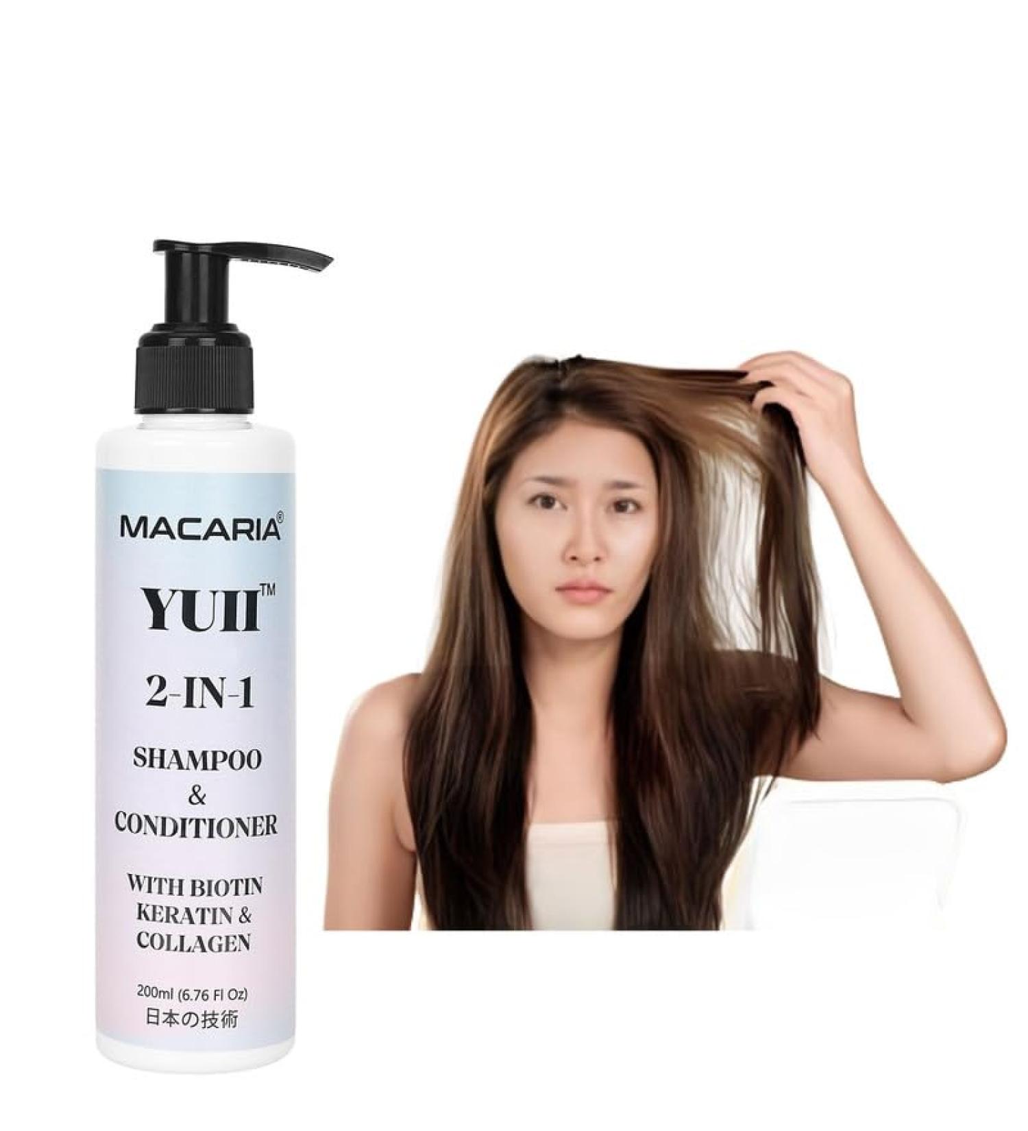 Macaria Herabl Pvt Ltd Yuii Biotin Shampoo With Conditioner for thicker hair for women & men - Buy Online on GoSupps.com