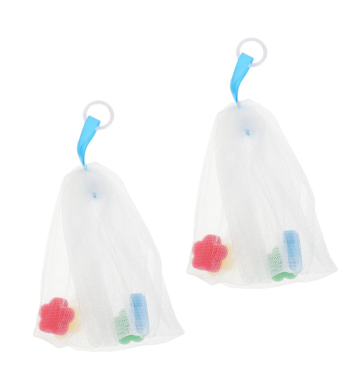 Healeved 8 Pcs Foaming Net Foam Soap Body Exfoliator Soap Sack Saver Pouch Net Bag for Soap Pe White - Buy Online on GoSupps.com