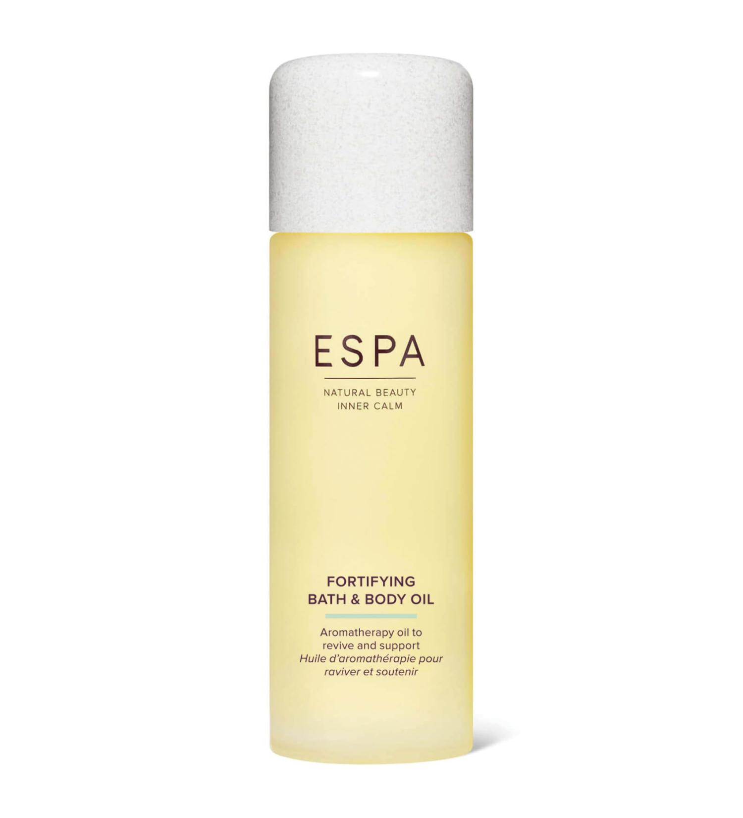 ESPA Fortifying Bath and Body Oil 100ml - Eucalyptus & Tea Tree Enriched with Magnesium & Ashwagandha | International Shipping Available - Buy Online on GoSupps.com
