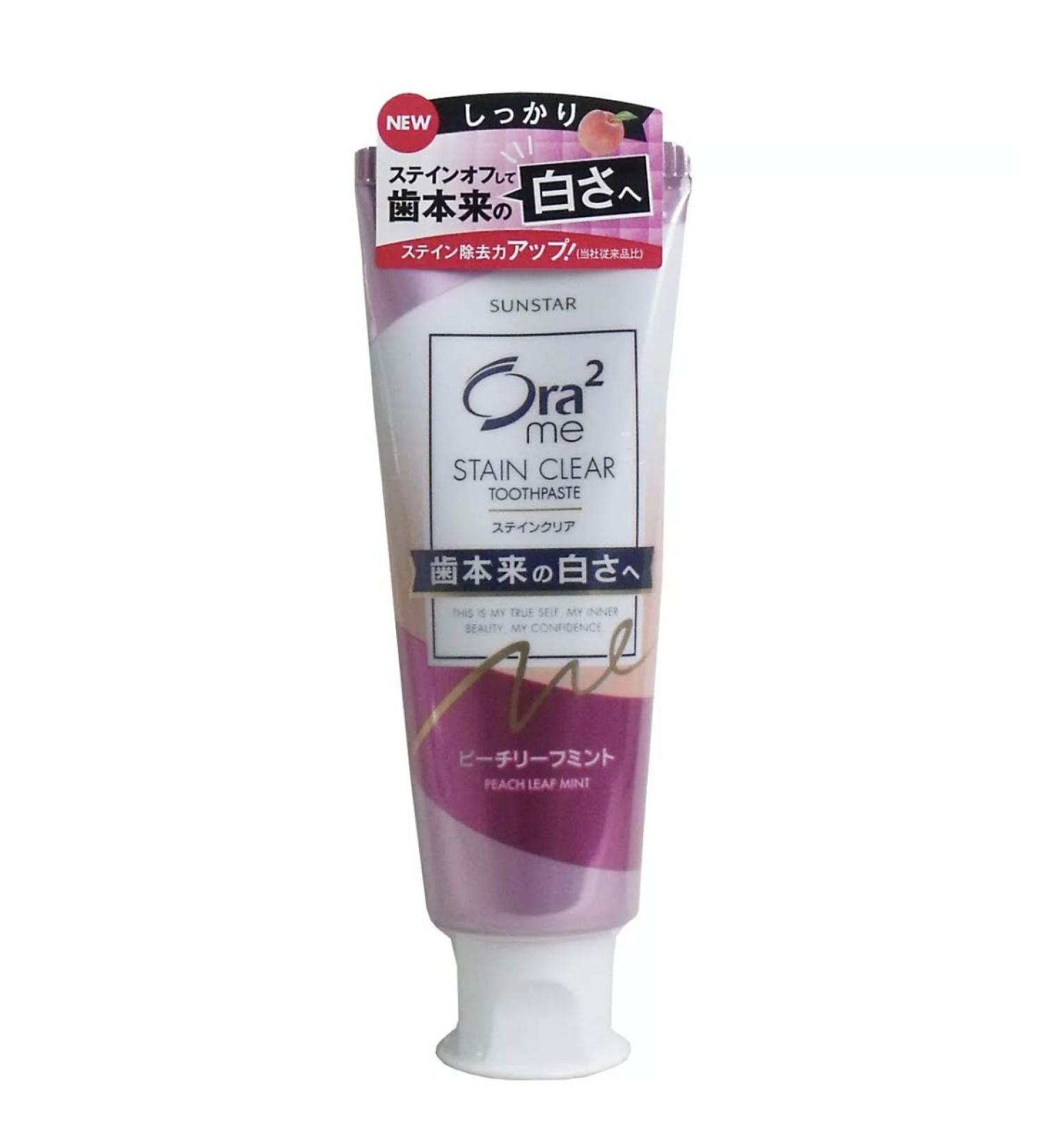 Sunstar Ora2 Stain Clear Whitening Toothpaste 130g Peach Leaf Mint
