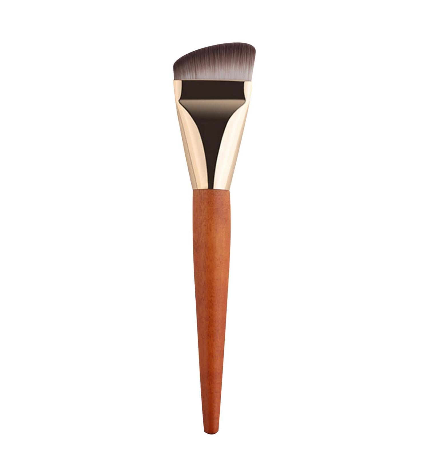 Flat Part Makeup Brush Flat Part Foundation Brush - Liquid Foundation Brush with Wooden Handle Professional Contour Brush for Liquid Cream Powder Blending and Polishing - Buy Online on GoSupps.com