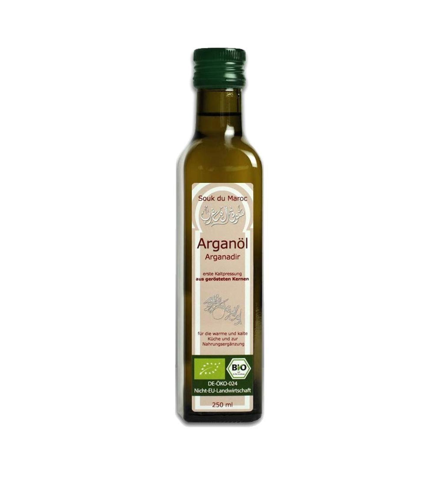 Bio Argan Oil 250ml - 100% Pure Vegan Organic Gourmet Oil from Morocco | Cold-Pressed Fair Trade for Cooking & Nutrition - Buy Online on GoSupps.com