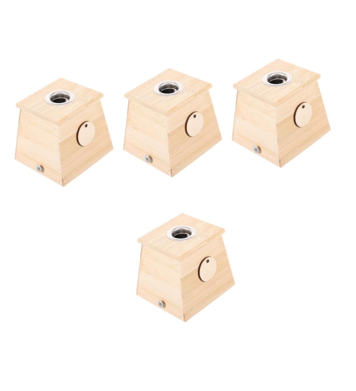 4-Piece Moxibustion Box Set - Wooden Moxa Holder & Stripe Burner Tools for Massage & Healing - 9.5x8.5cm - Buy Online on GoSupps.com