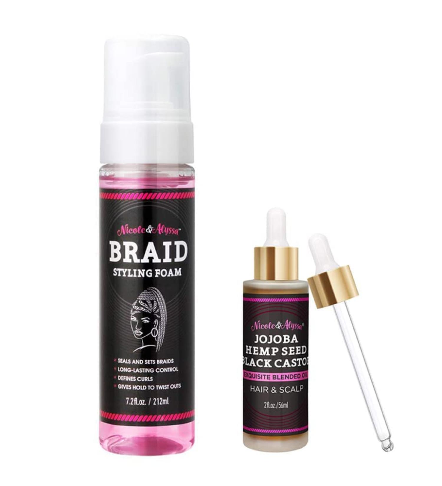 Nicole & Alyssa Braid Styling Foam & Hair and Scalp Oil Combo - Buy Online on GoSupps.com