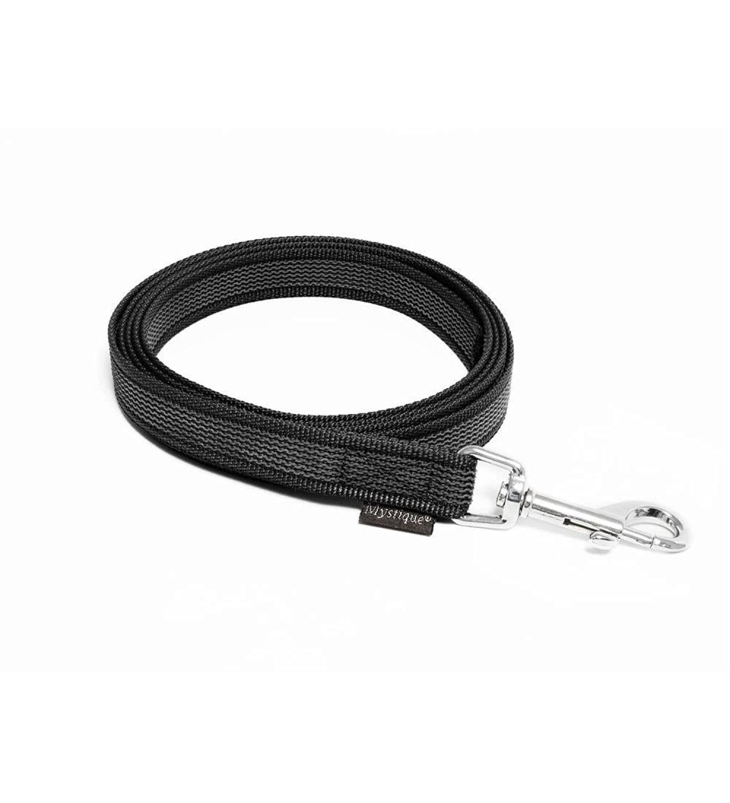 Mystique Rubberized leash 20mm with hand loop standard carabiner black 3m 3m black