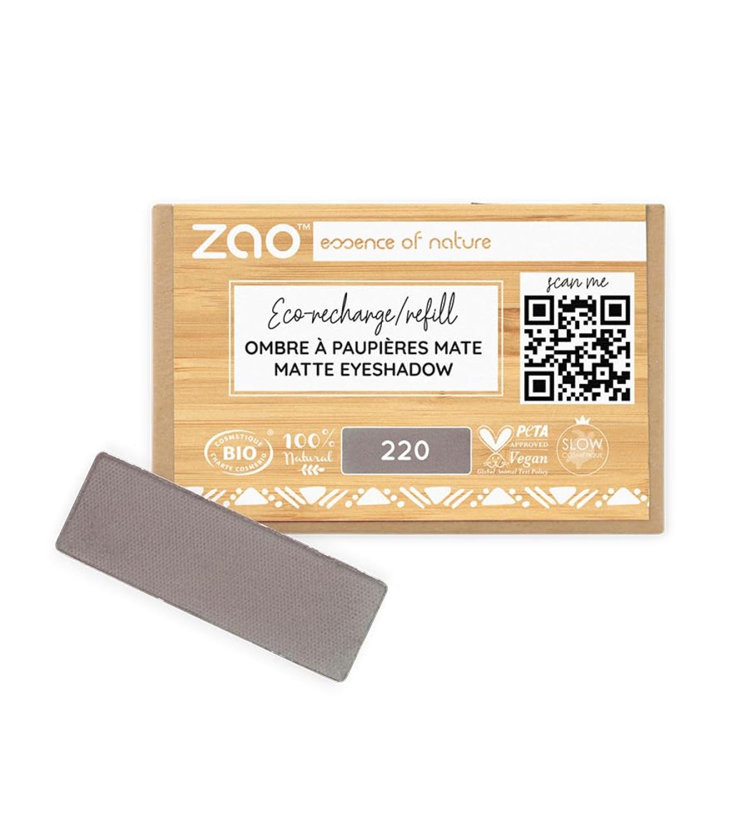 Zao Refill Rectangle Eye Shadow 220 Taupe Gray