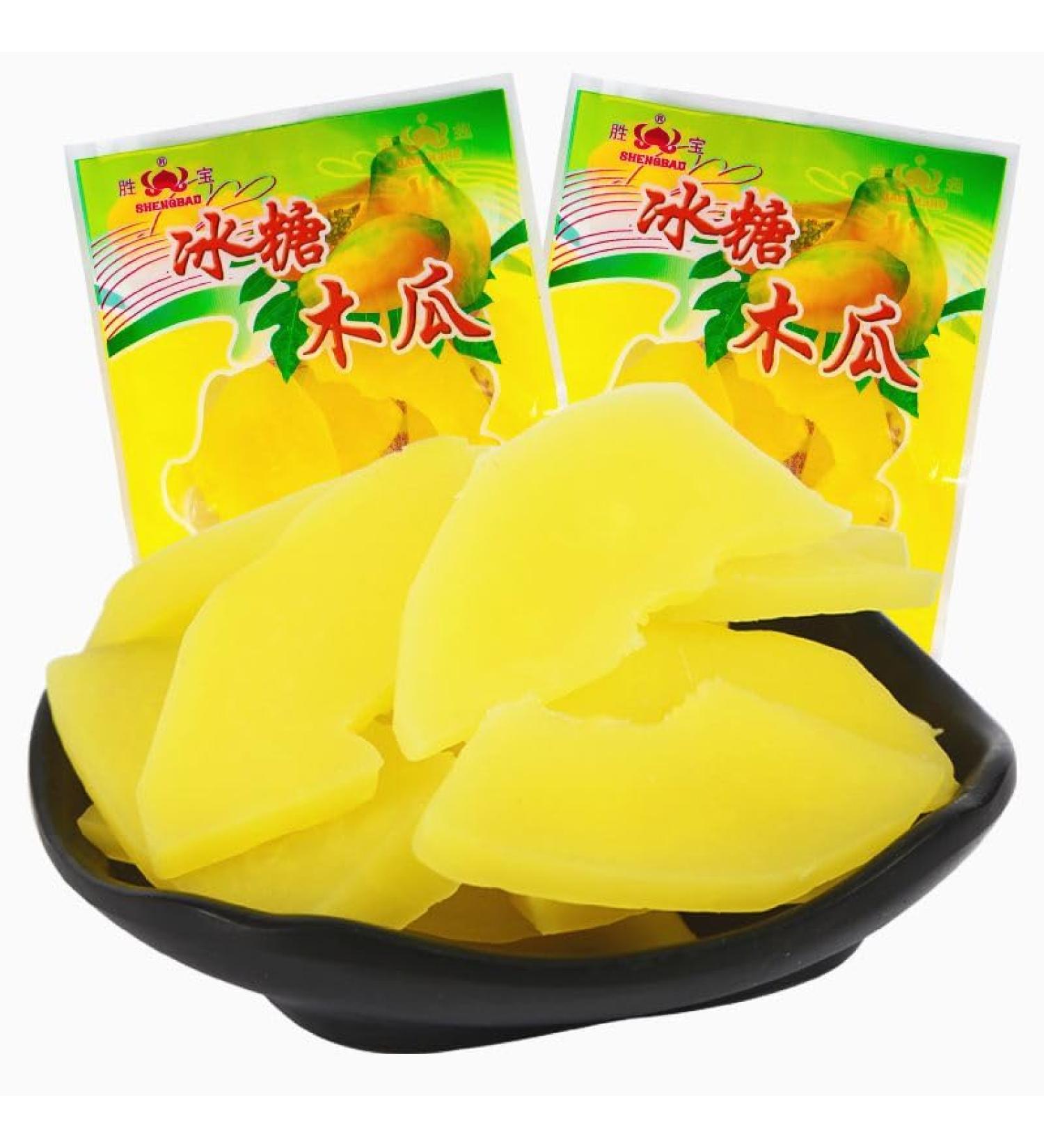 Rock sugar papaya snacks(23g/pack) sweet crisp papaya slices cool fruit preserves dried fruit nostalgic snacks healthy nutrition delicious leisure Chinese special snacks gifts (5 packs) - Buy Online on GoSupps.com