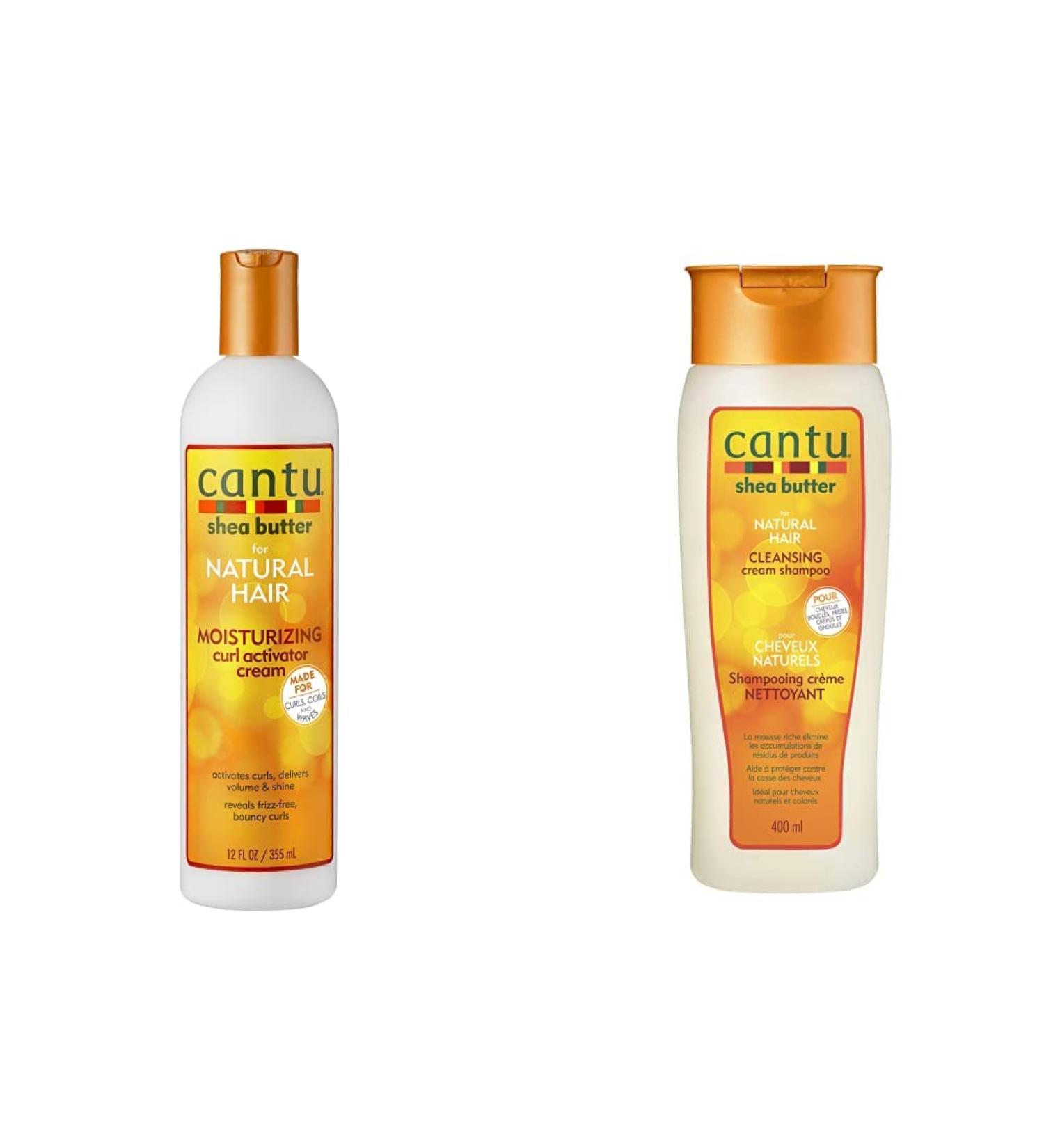 Cantu Shea Butter Moisturizer Curl Activator Cream & Moisturizing Shampoo Set - 355ml + 400ml - International Shipping Available - Buy Online on GoSupps.com