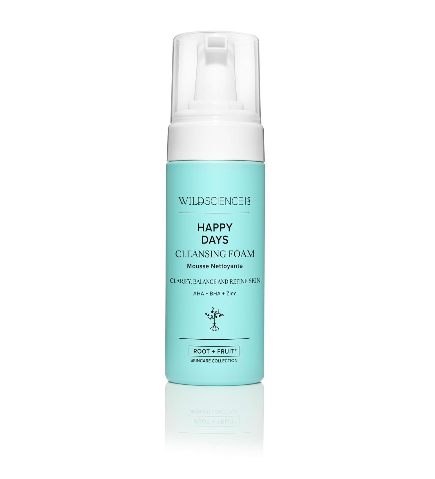 HAPPY DAYS Natural AHA + BHA + Zinc Daily Cleansing Foam | Gentle Exfoliating Face Wash for Glowing Skin - International Shipping Available - Buy Online on GoSupps.com