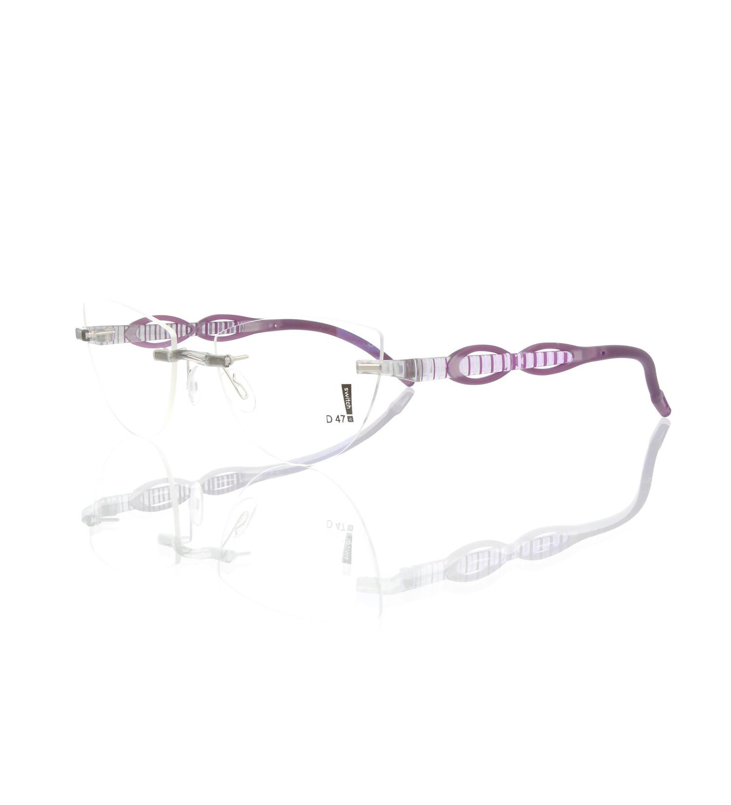 switch it set Combi 2352 interchangeable temples in the color grey ellipse plum stripes violet-purple