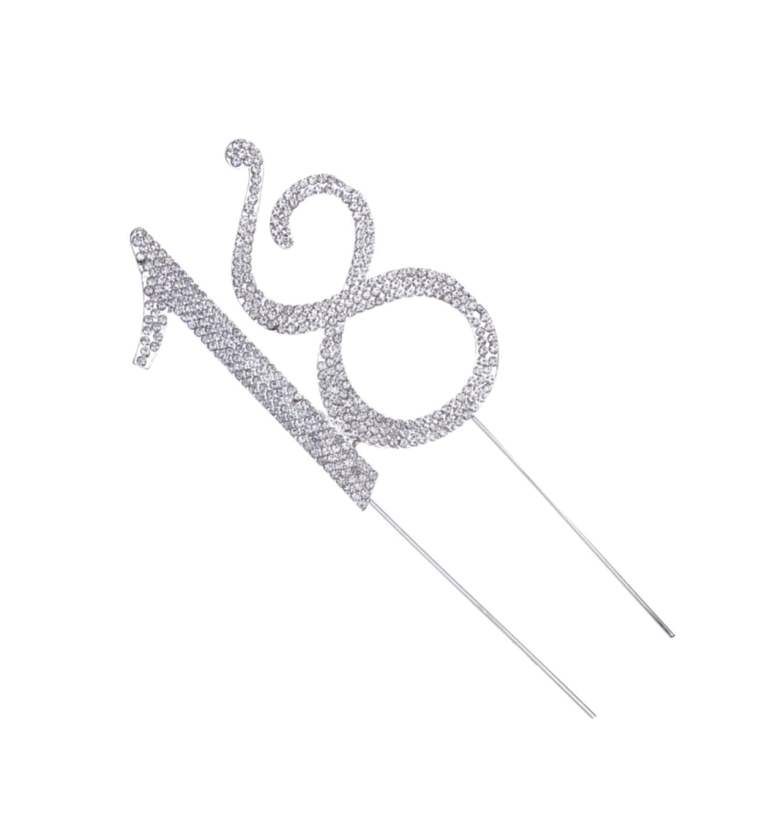 ibasenice Cakes 18 Anniversary Topper for Cake 21th Gold Rhinestone Cake Decorations Decorative Cupcake Topper Wedding Decor Birthday Letter Silver Accessories Candle Topper Number Diamond - Buy Online on GoSupps.com