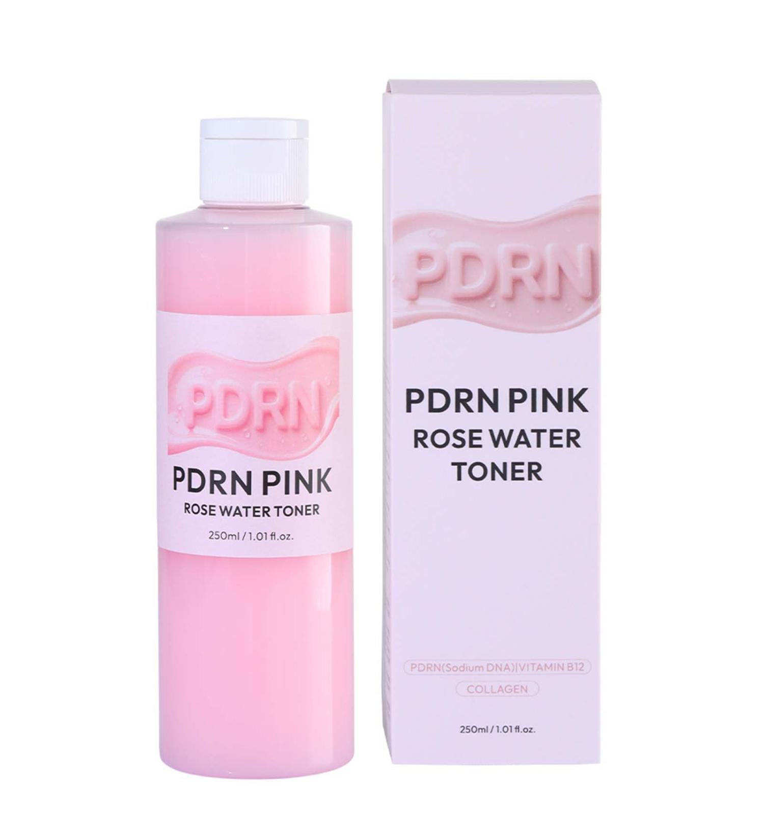 PDRN Pink Rose Water Toner Hydrating Soothing Facial Care with Hyaluronic Acid Barrier Support Even Tone Pore Refining Soft Glow Skin Alcohol-Free Formula for All Skin Types 8.45oz - Buy Online on GoSupps.com