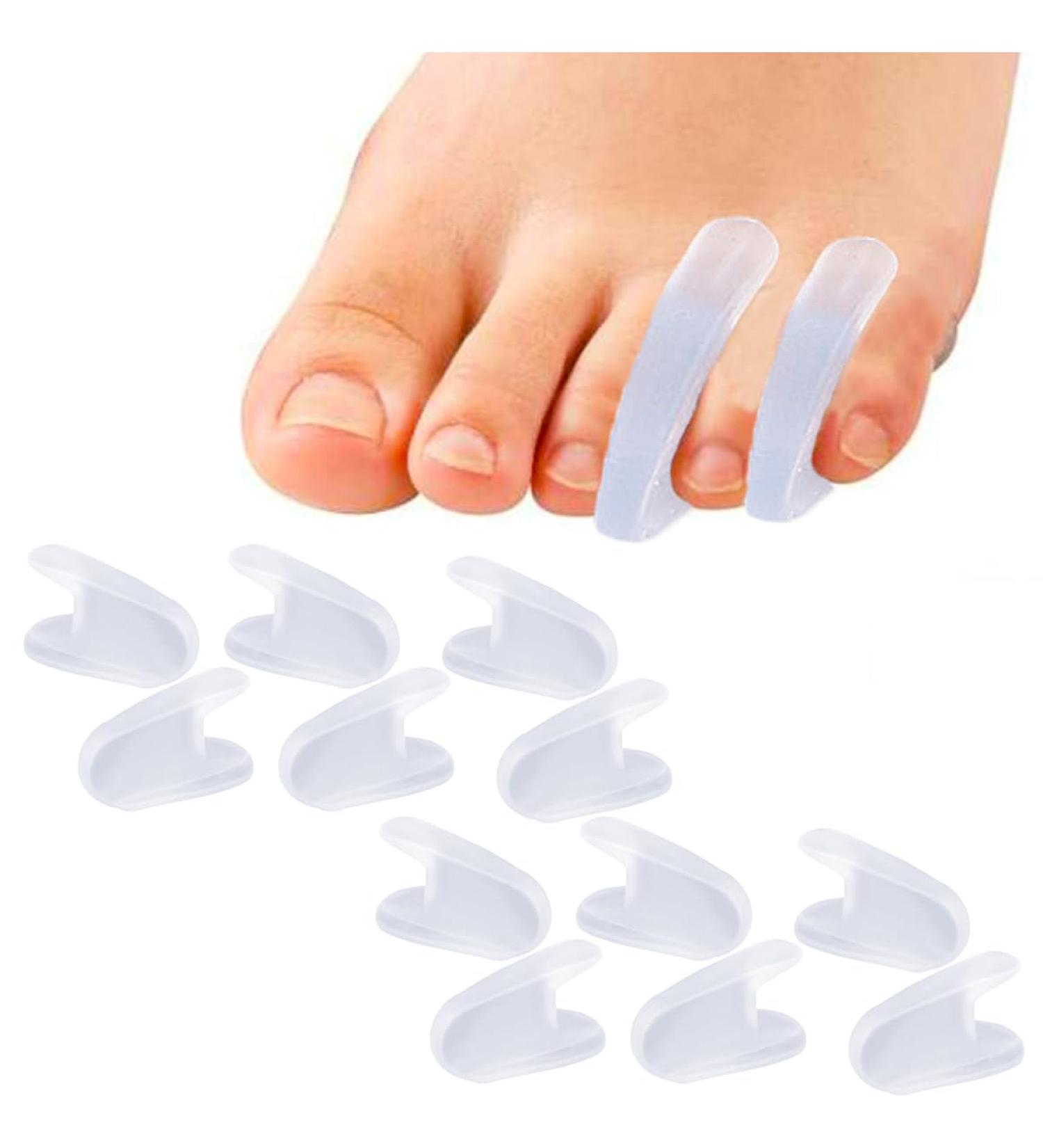 Mcvcoyh Flared Gel Pinky Toe Separators 10 Pieces Small Toe Spacers Toe Straighteners for Overlapping Toes and Temporary Bunion Corrector Gel - Buy Online on GoSupps.com