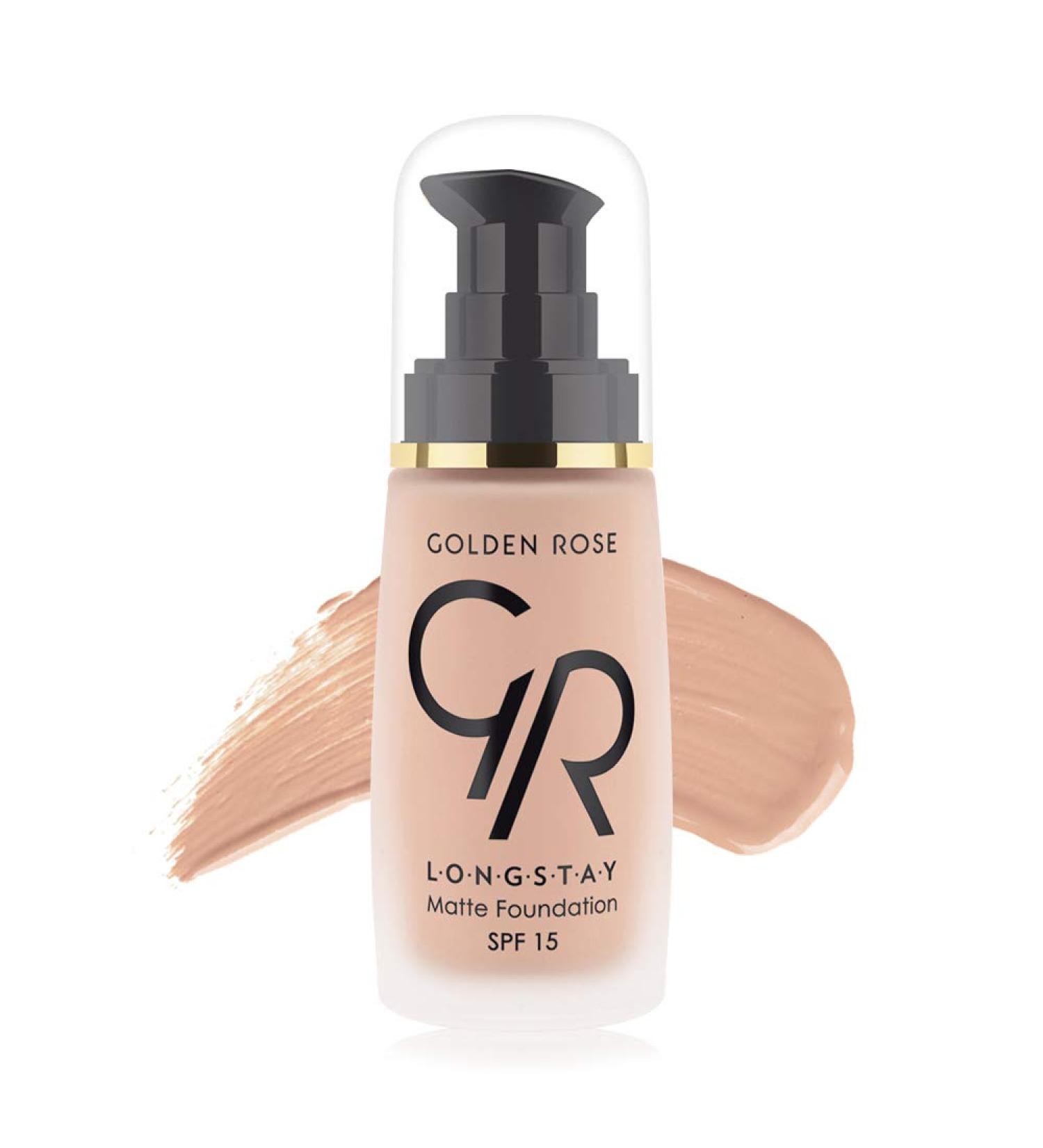 Matte Long Wear Oil Free Foundation with SPF 15.04 - Warm Nude by Golden Rose