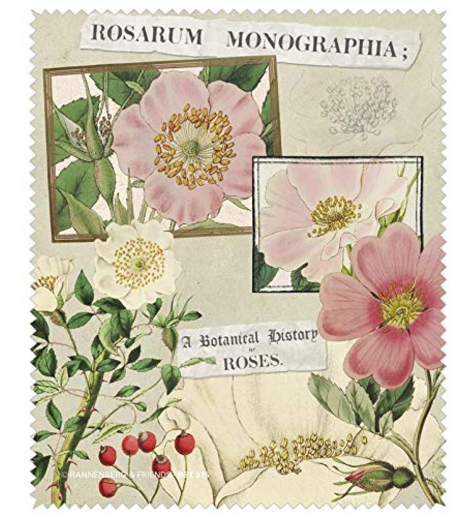 Rannenberg & Friends funny motif glasses cleaning cloth Rosarium Monographia