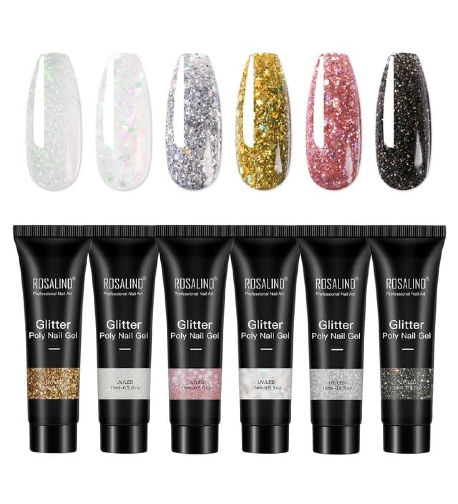 Rosalind 6pcs/Lot Poly Nail Gel Kit Extension Builder Acrylic Art UV Gel Polish Manicure Set Hybrid Varnishes Semi Permanent - (Color: RE-6GELSTOOL-20) - Buy Online on GoSupps.com