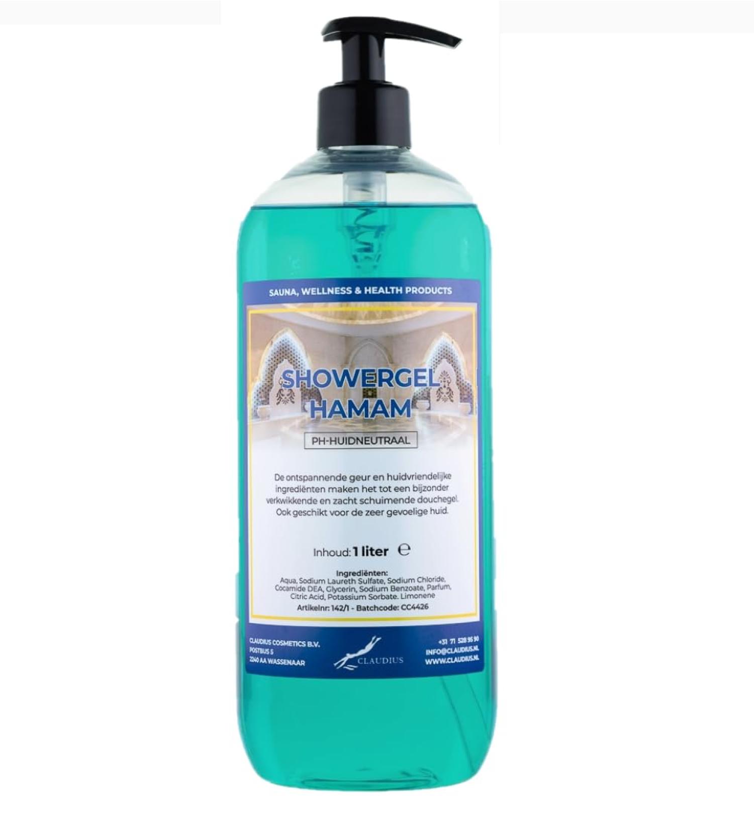 Claudius Showergel Hamam 1 liter with pump transparent
