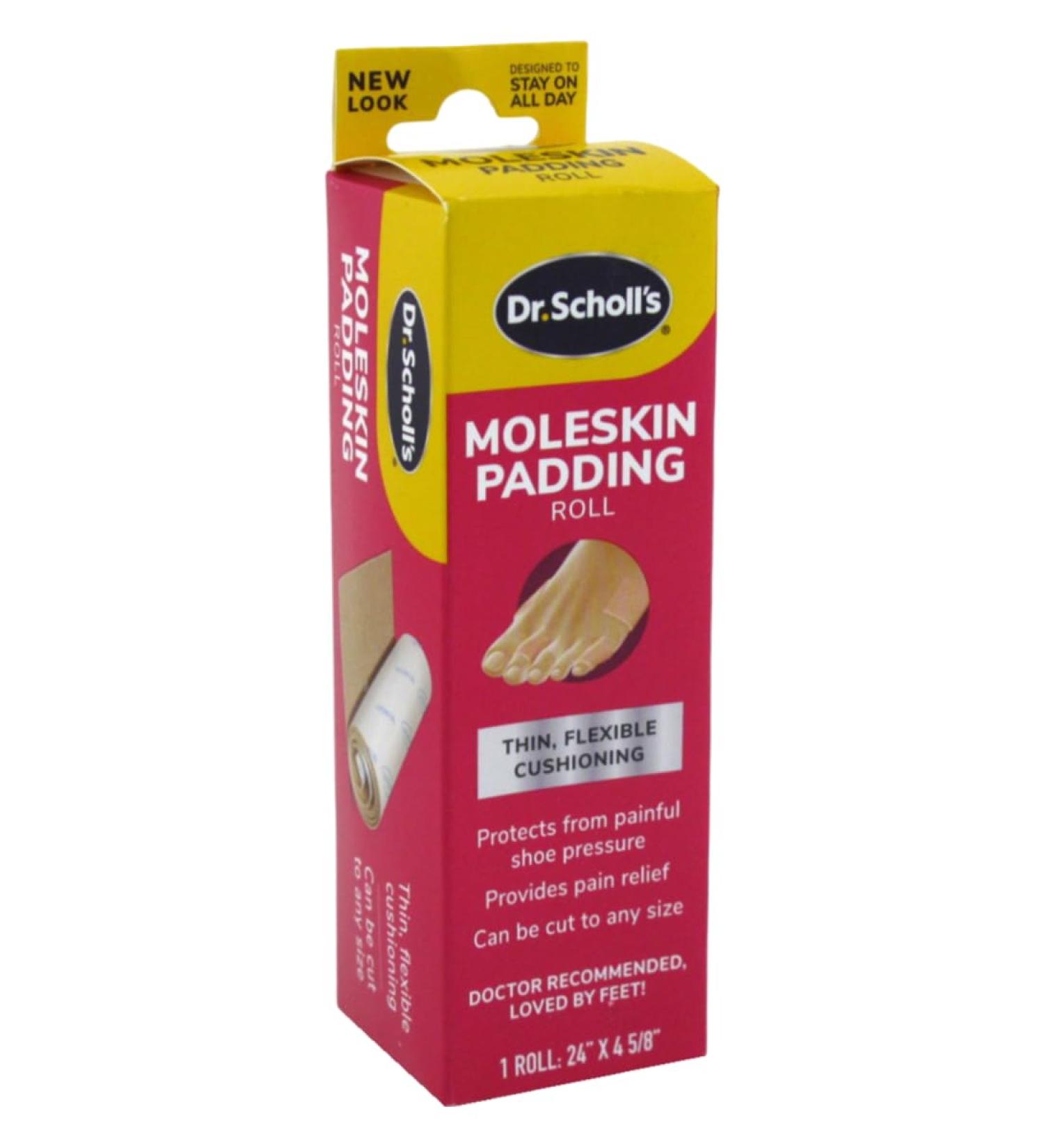 Dr. Scholls Moleskin Padding Roll - 24in x 4.5in | Ultimate Blister and Cushioning Protection | International Shipping Available - Buy Online on GoSupps.com