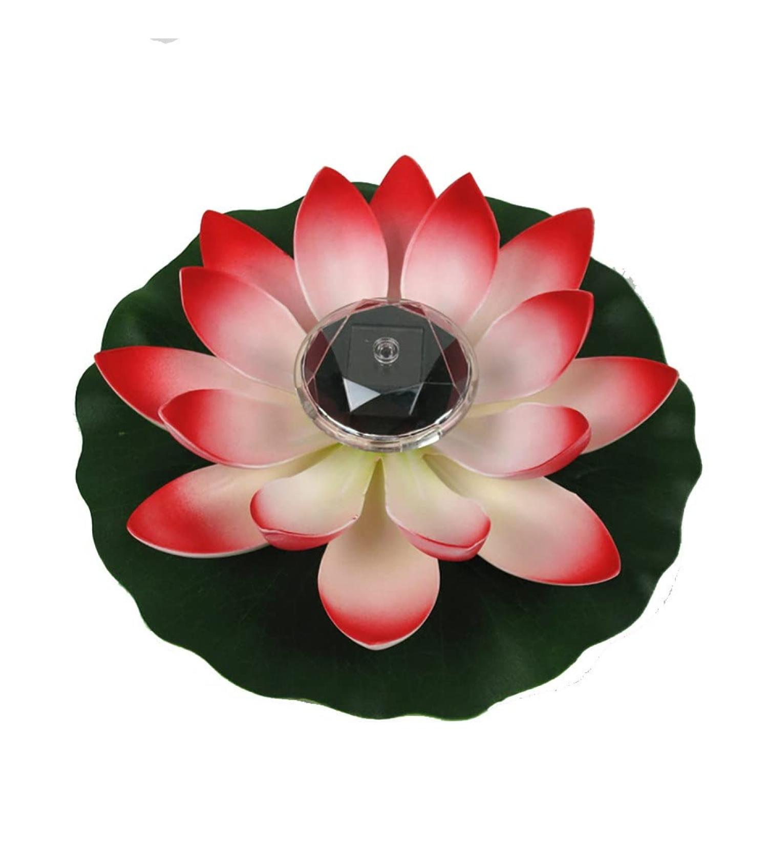 Solar Flower Light Artificial Lotus Shape Garden Pool Lamp Night Light Solar Pool Light Creative Solar Light (Color : Pink) (Red) - Buy Online on GoSupps.com