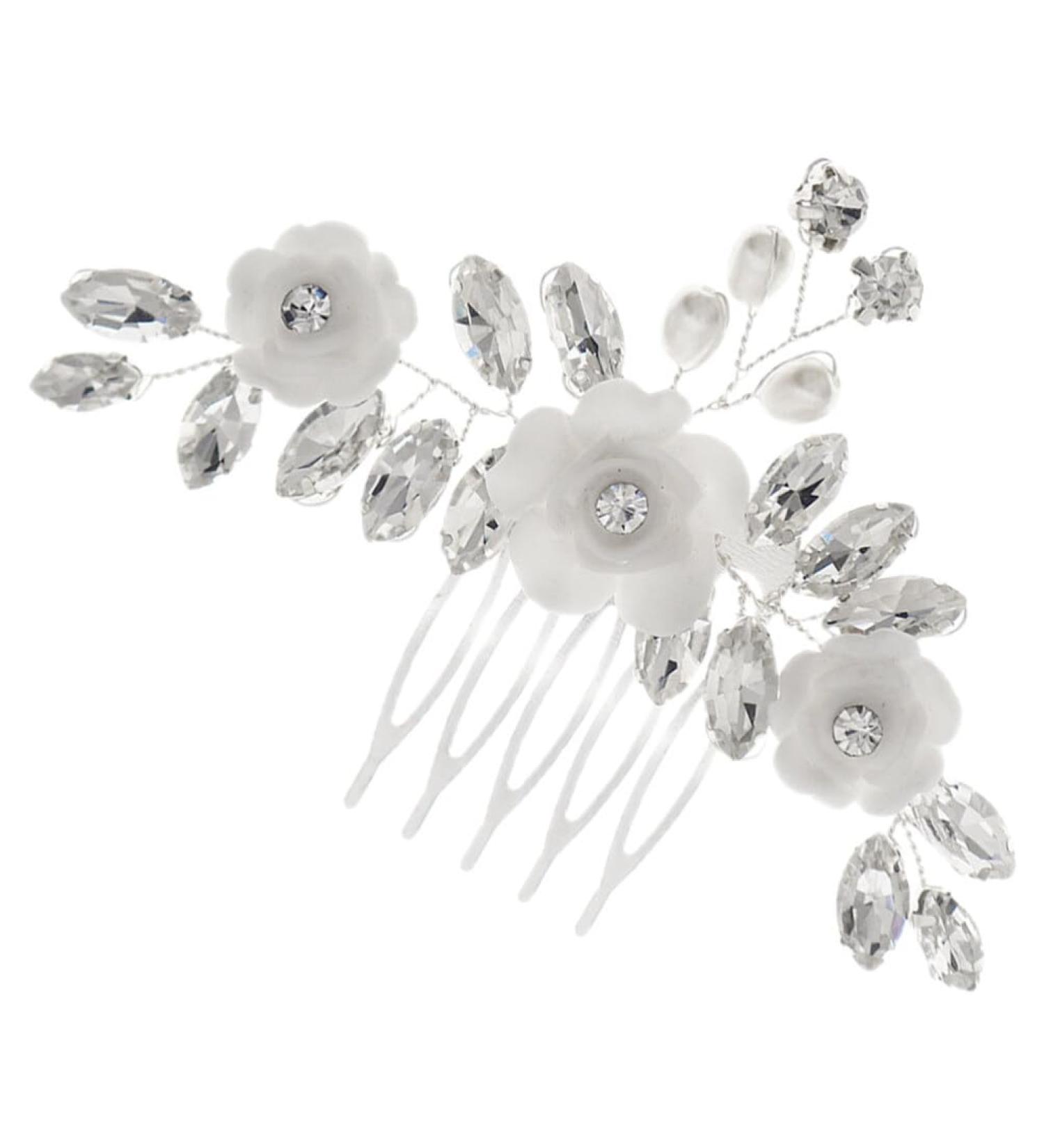 Beaupretty Floral Hair Comb Hair Toppers Wedding Hair Accessories Bridal Hair Accessories Hair Accessories for Wedding Rhinestone Hair Accessories Flower Hair Accessories Comb Bride Metal - Buy Online on GoSupps.com