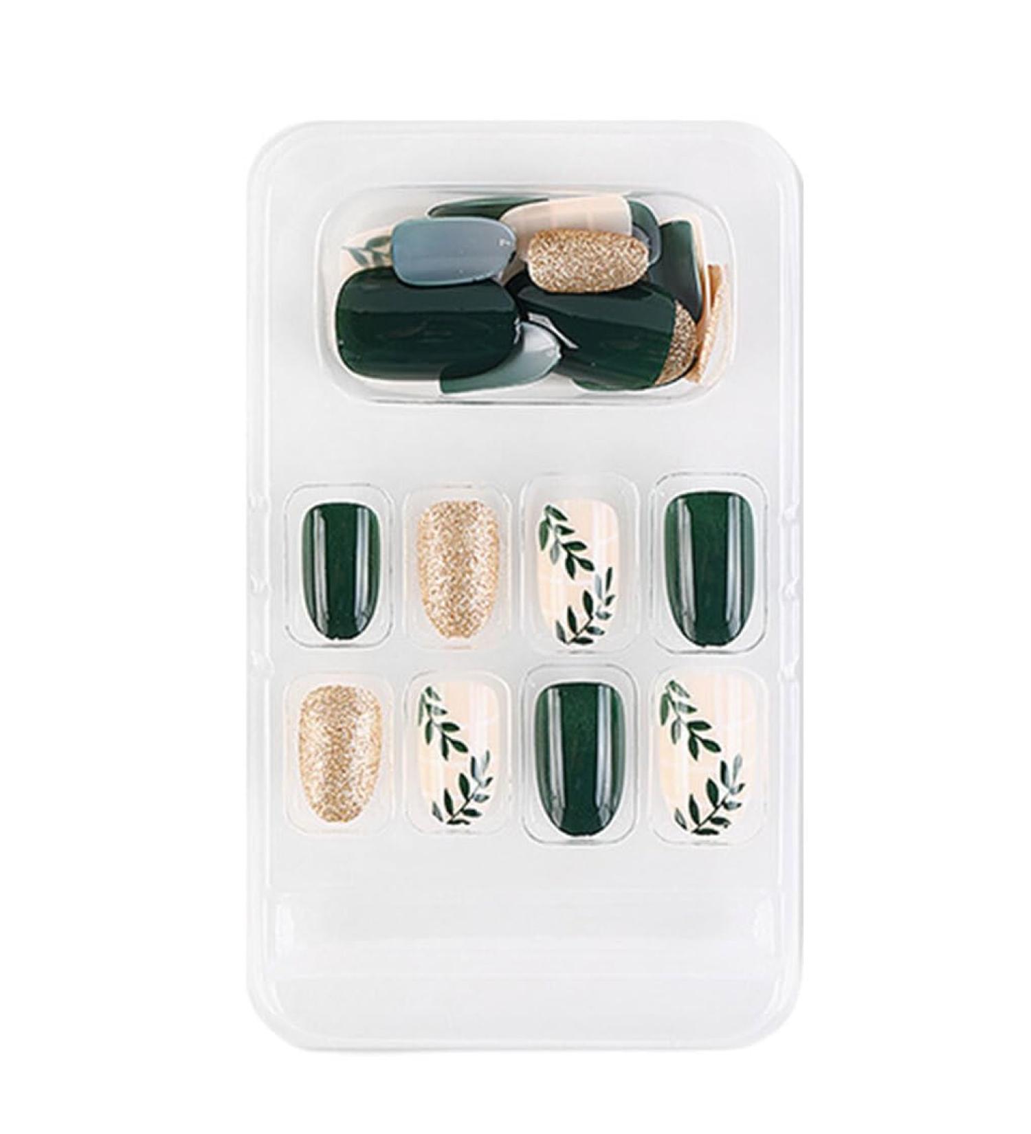 dijiusidy False Nail Fashionable Various Shapes Fingernail Full Coverage Strong Viscosity Adjustable Paster for Manicure Art 21 F741 21 1 count (Pack of 1) - Buy Online on GoSupps.com