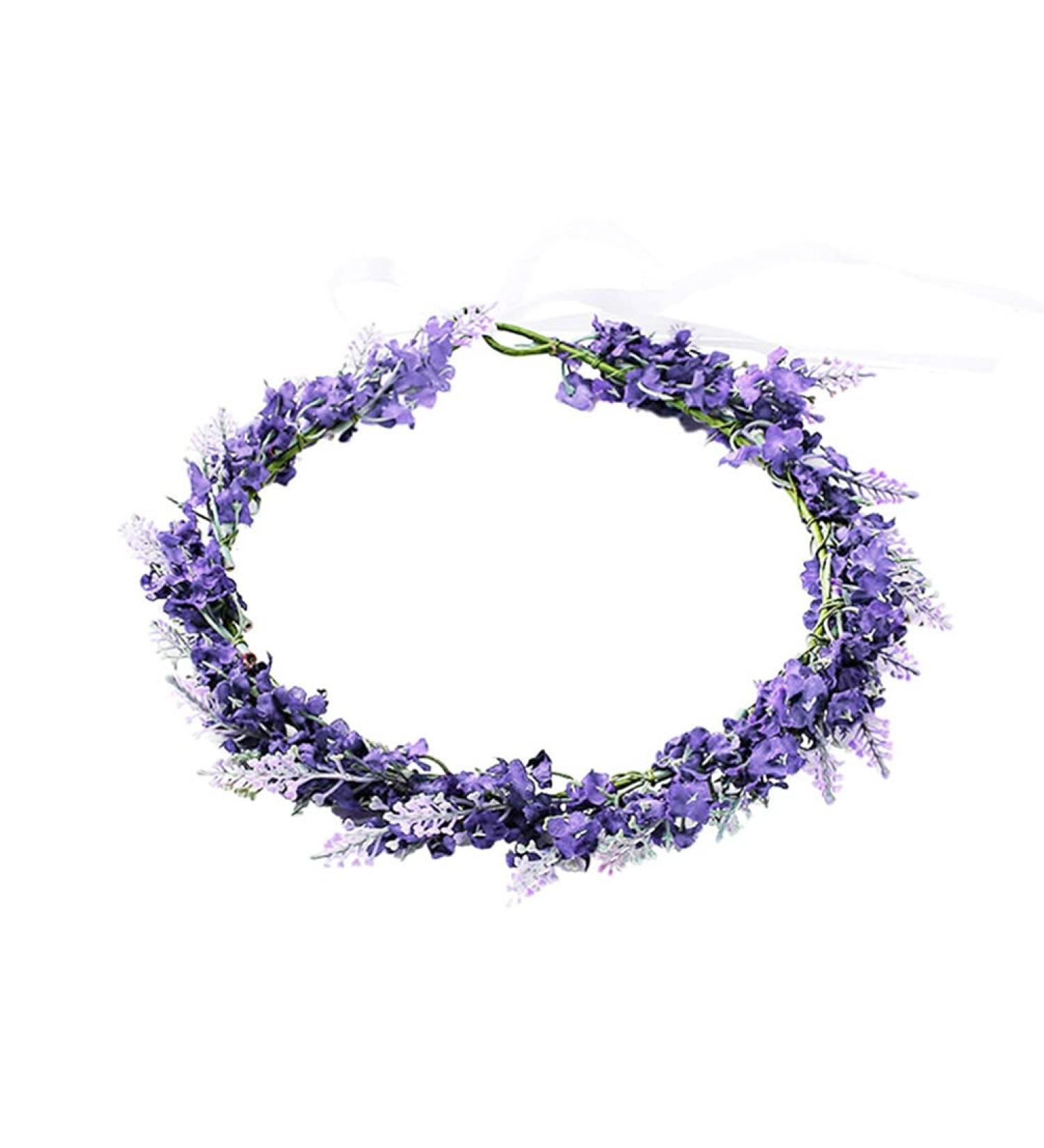 Frcolor Lavender Blossom Hair Floral Headdress - Elegant Flower Crown Headband for Brides & Festivals - Buy Online on GoSupps.com