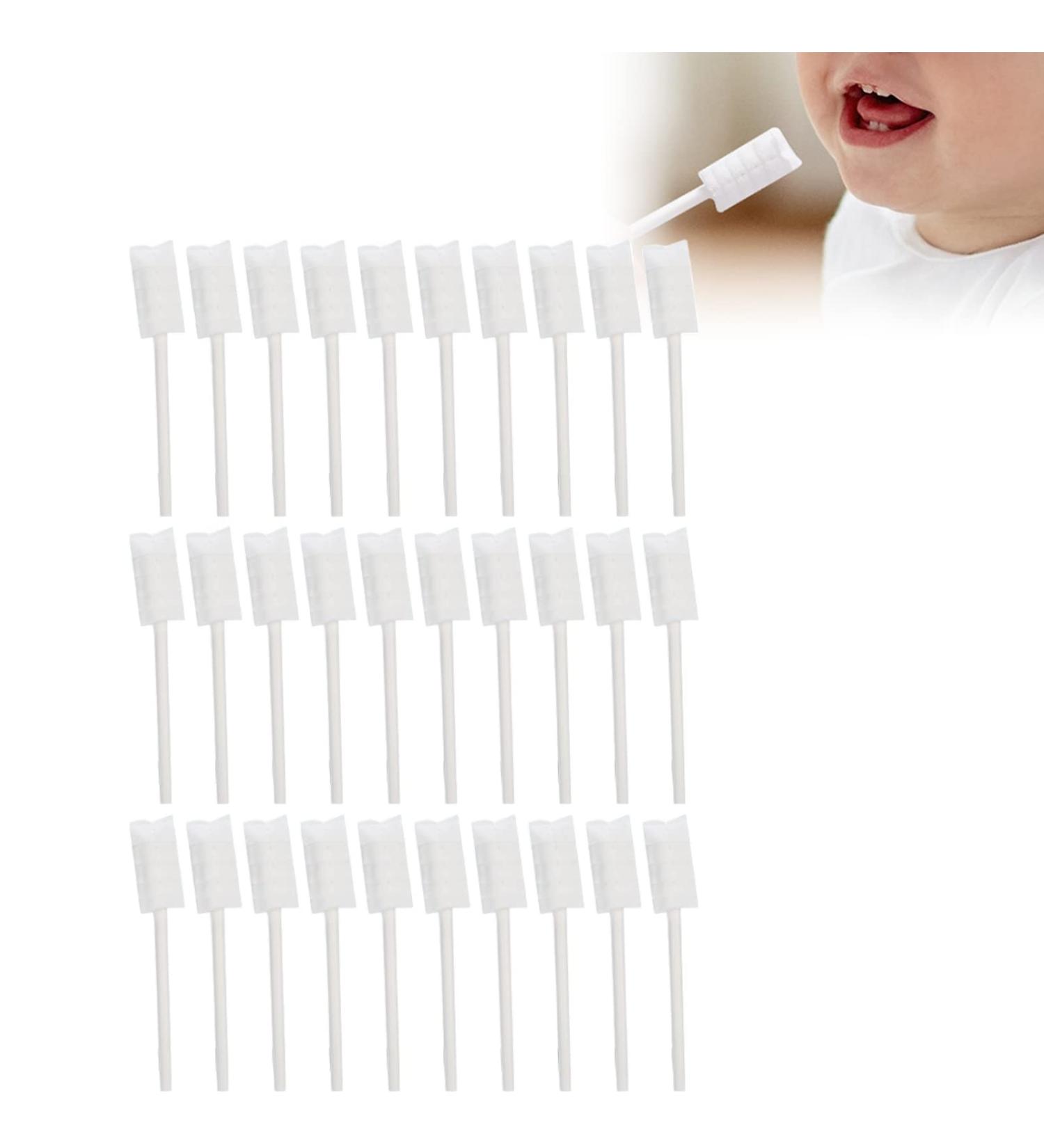 Baby Gauze Mouth Cleaner | 30pcs Disposable Toothbrush for Babies | Baby Tongue Cleaner & Oral Care Sticks - Buy Online on GoSupps.com