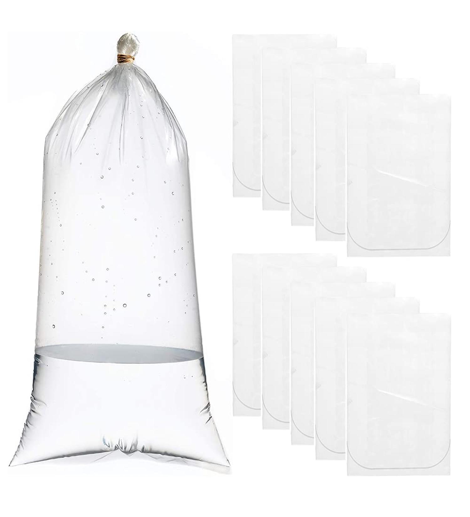 Elgbiaoxi 20 Pcs Fish Bags Leak Proof Clear Plastic Fish Bags Fish Transport Bags Size 5.9 x 13.8 Inches for Tropical & Marine Fish Transport - Buy Online on GoSupps.com