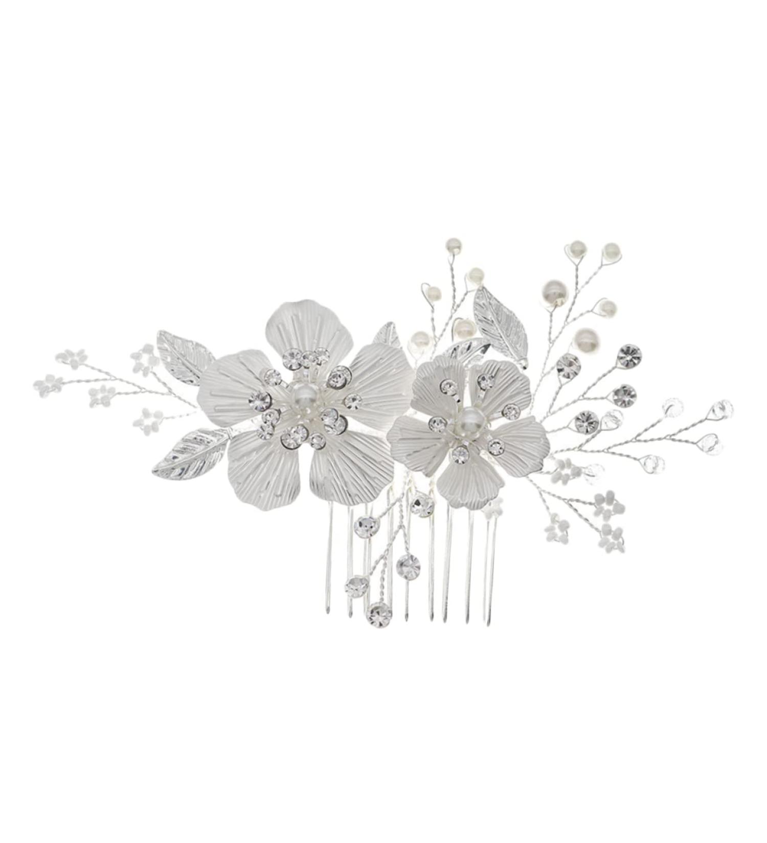 Angoily Wedding Hair Comb Clip Tiara Pearl Wedding Hair Accessories Crystal Hair Accessories Rhinestone Hair Clips Flower Hair Comb Bride Wedding Headdress Bridal Headpieces Abs Hair up - Buy Online on GoSupps.com