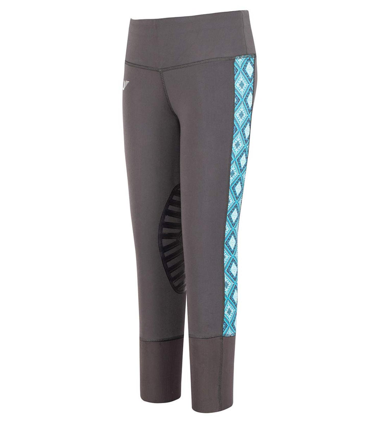 TuffRider Artemis EQUICOOL Children Tights Charcoal/Print Medium - Performance Riding Gear for Kids - Buy Online on GoSupps.com