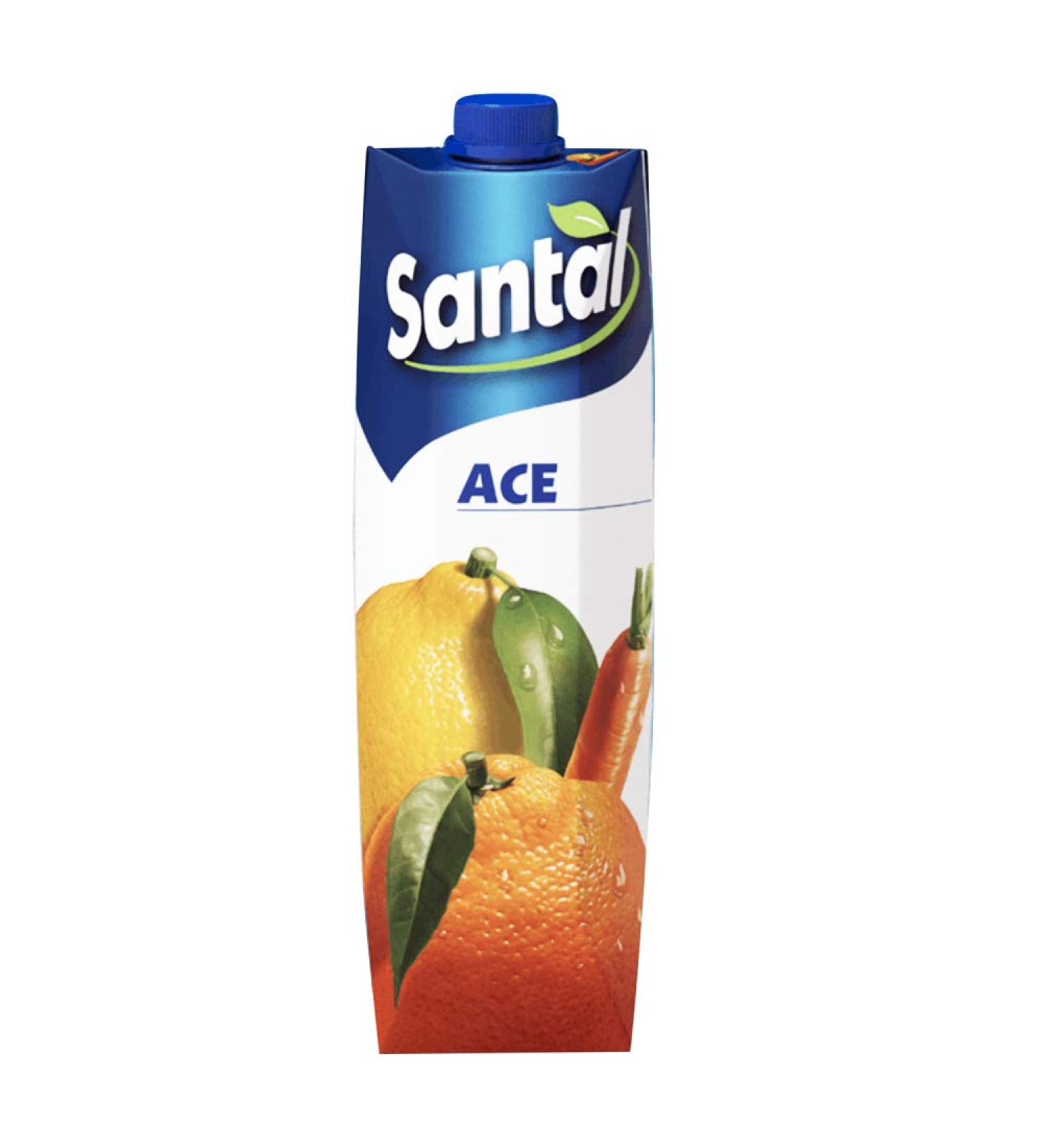 SANTAL Juice 1 Litre 100% Aaster Tea Juice Pack of 12