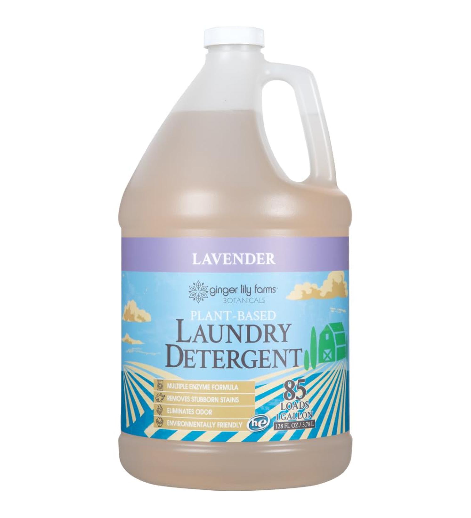 Ginger Lily Farms Lavender Plant-Based Laundry Detergent | 85 Loads HE Compatible 1 Gallon Concentrated Formula - Eco-Friendly & Effective - Buy Online on GoSupps.com