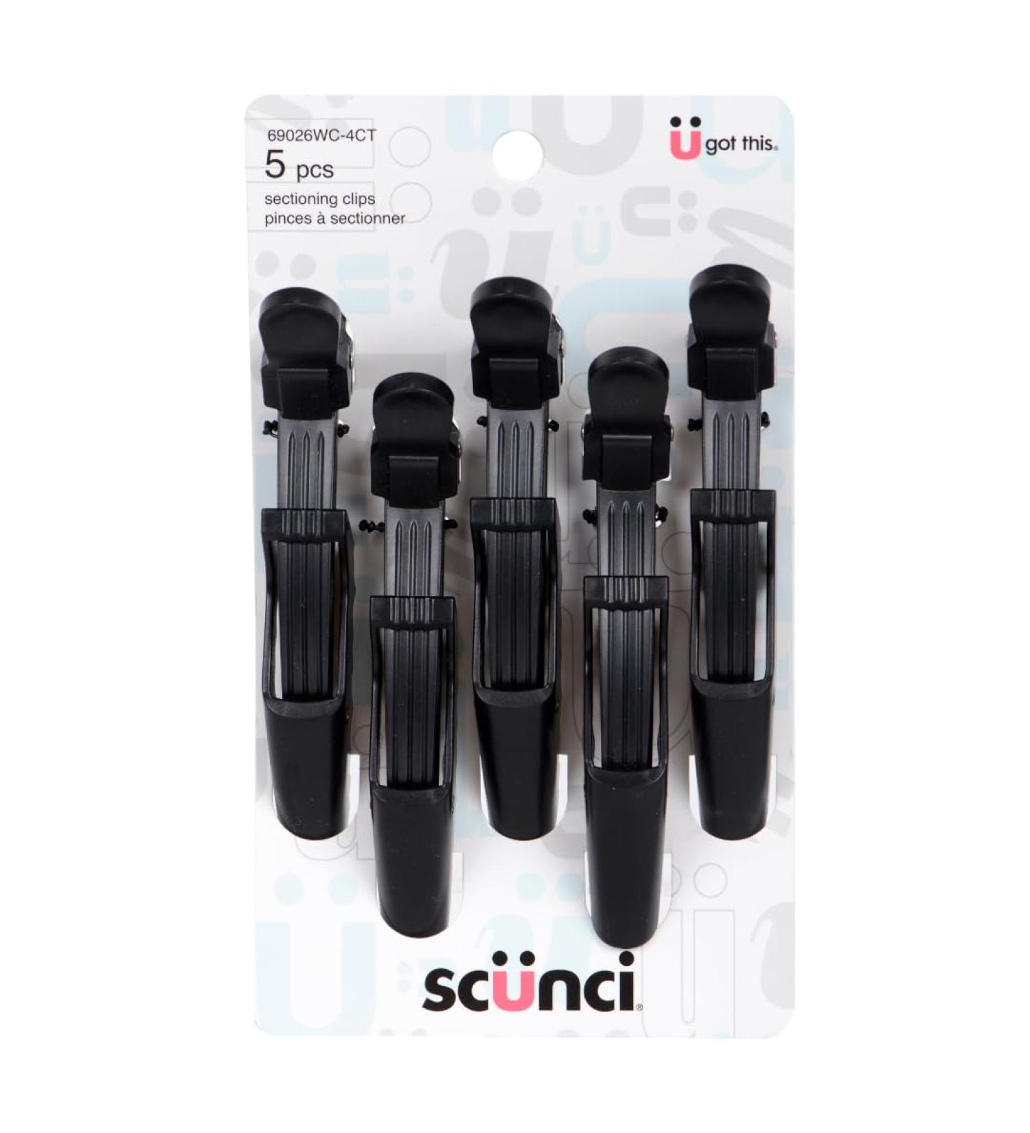 SCUNCI 5PK BLACK GATOR SECTIONING CLIPS