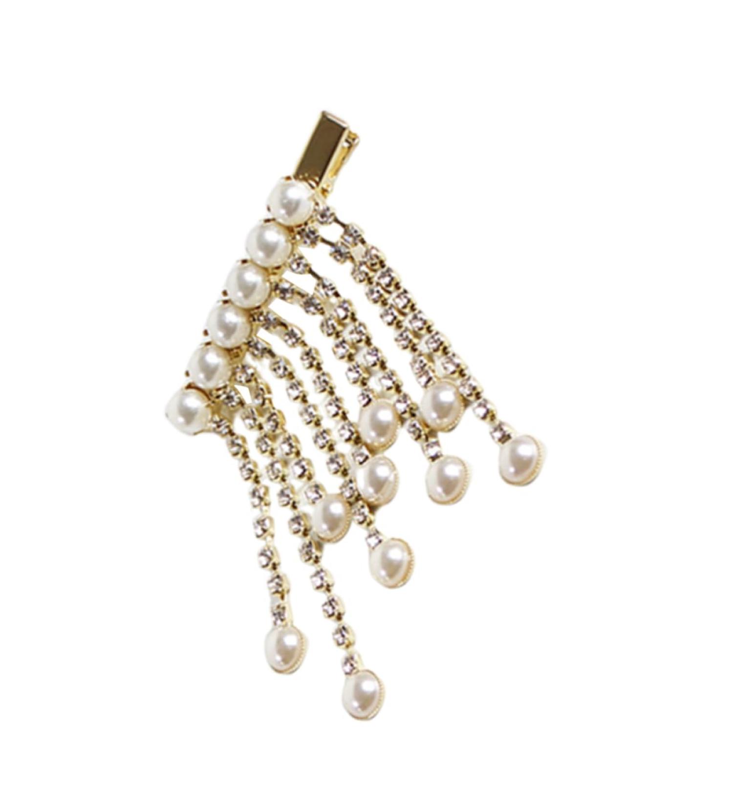 minkissy 1pc Bridal Hair Pin Wedding Hair Clips Pearl Hair Barrettes Rhinestone Hair Clip Crystal Headpiece Pearl Clips for Hair Metal Hair Clip Women Hairpins Bride Word Clip Rhinestones - Buy Online on GoSupps.com