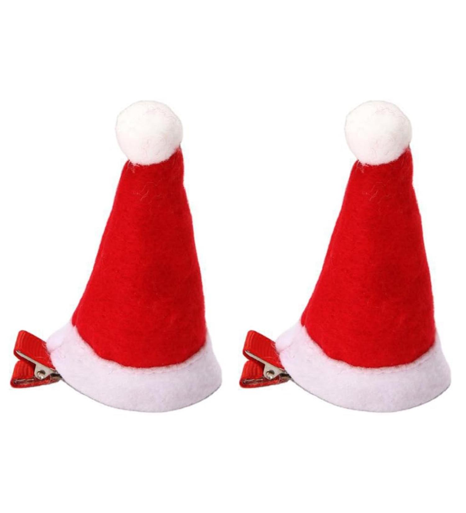 hgnxa Christmas Santa Hat Hair lip Party Props Accessories Hair Pin Festive Glitter Sequins Hat Barrettes Holiday Headwear - Buy Online on GoSupps.com