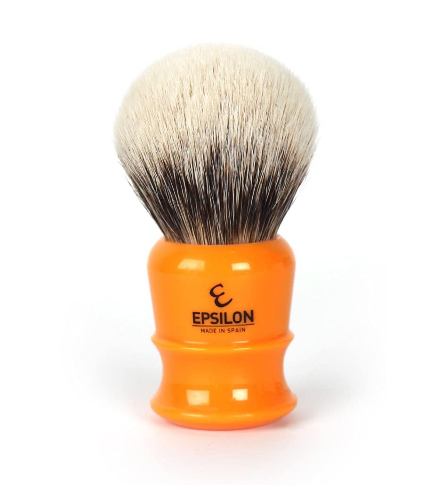 Epsilon Butterscotch Shaving Brush - Silver Badger Tip 50/26 mm | Premium Quality for a Luxurious Shave - International Shipping Available - Buy Online on GoSupps.com