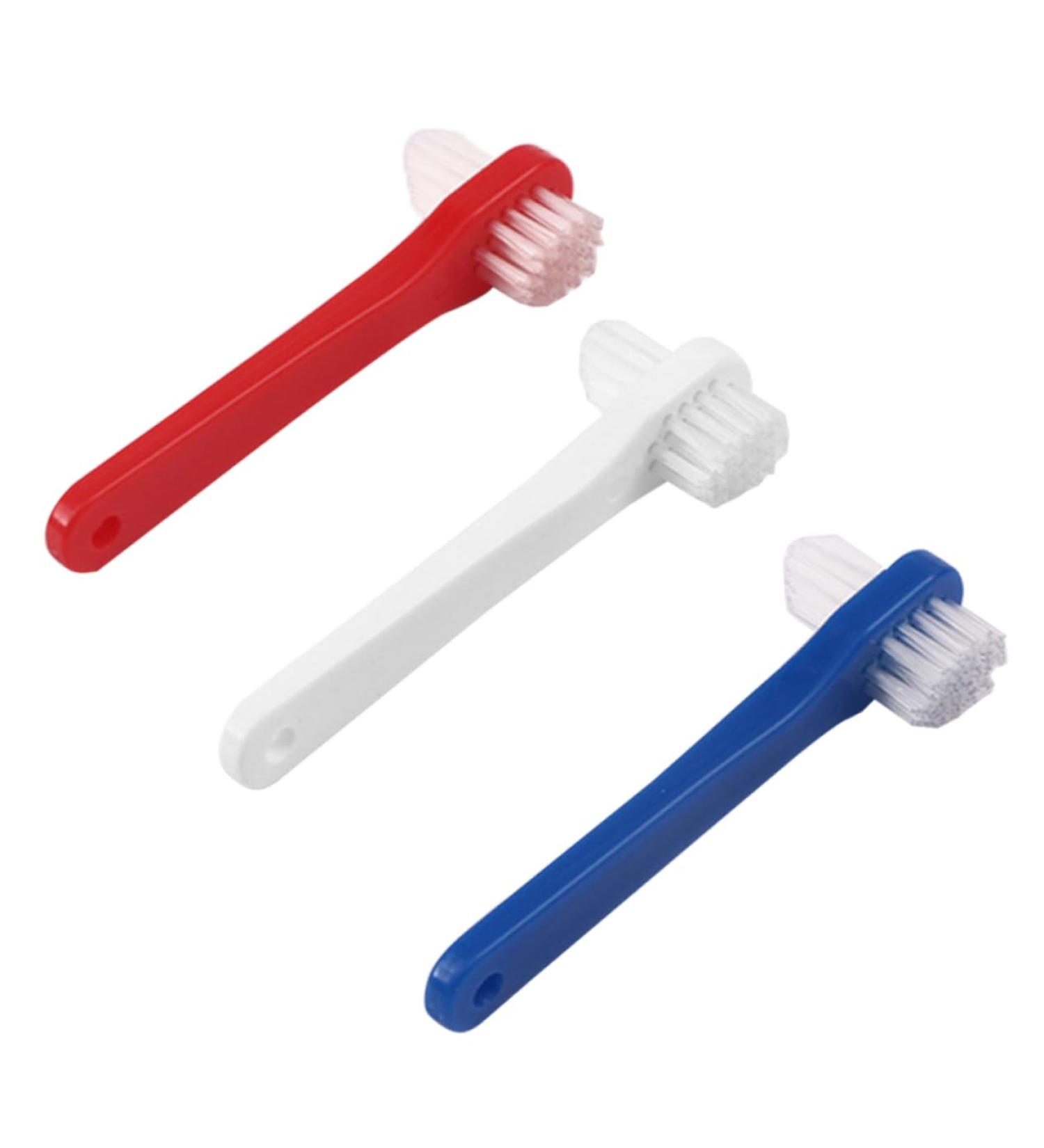 Housoutil 3ST Toothbrush for Prosthesis Care | Dual-Head Cleaner for Hard & Partial Dentures | Efficient Plastic Detergent Brush for False Teeth Care - Buy Online on GoSupps.com