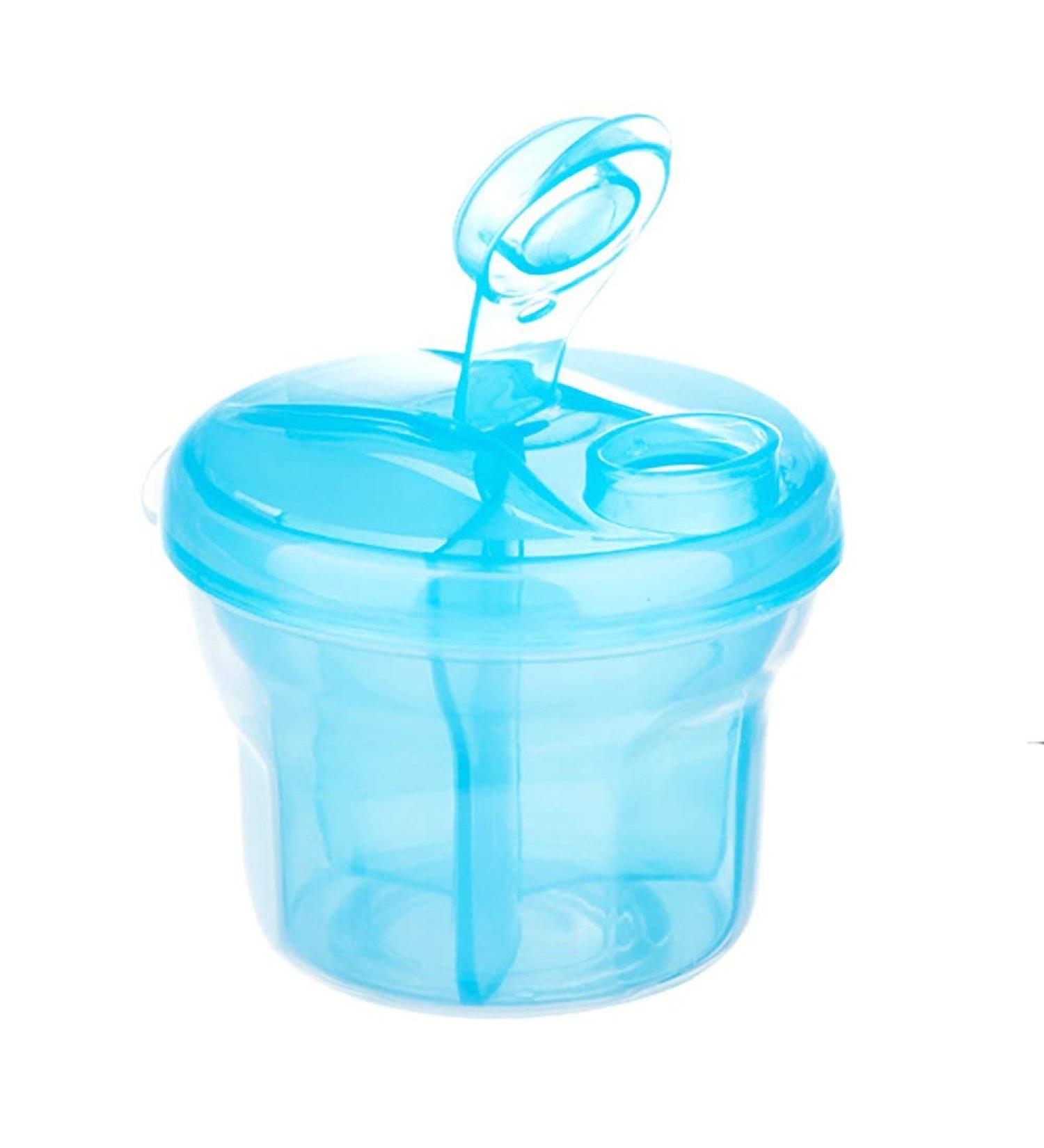 Multi-Function Three-Layer Milk Powder Cup Small Layered Milk Box(Blue) 1 Pack 1 Count (Pack of 1) blue