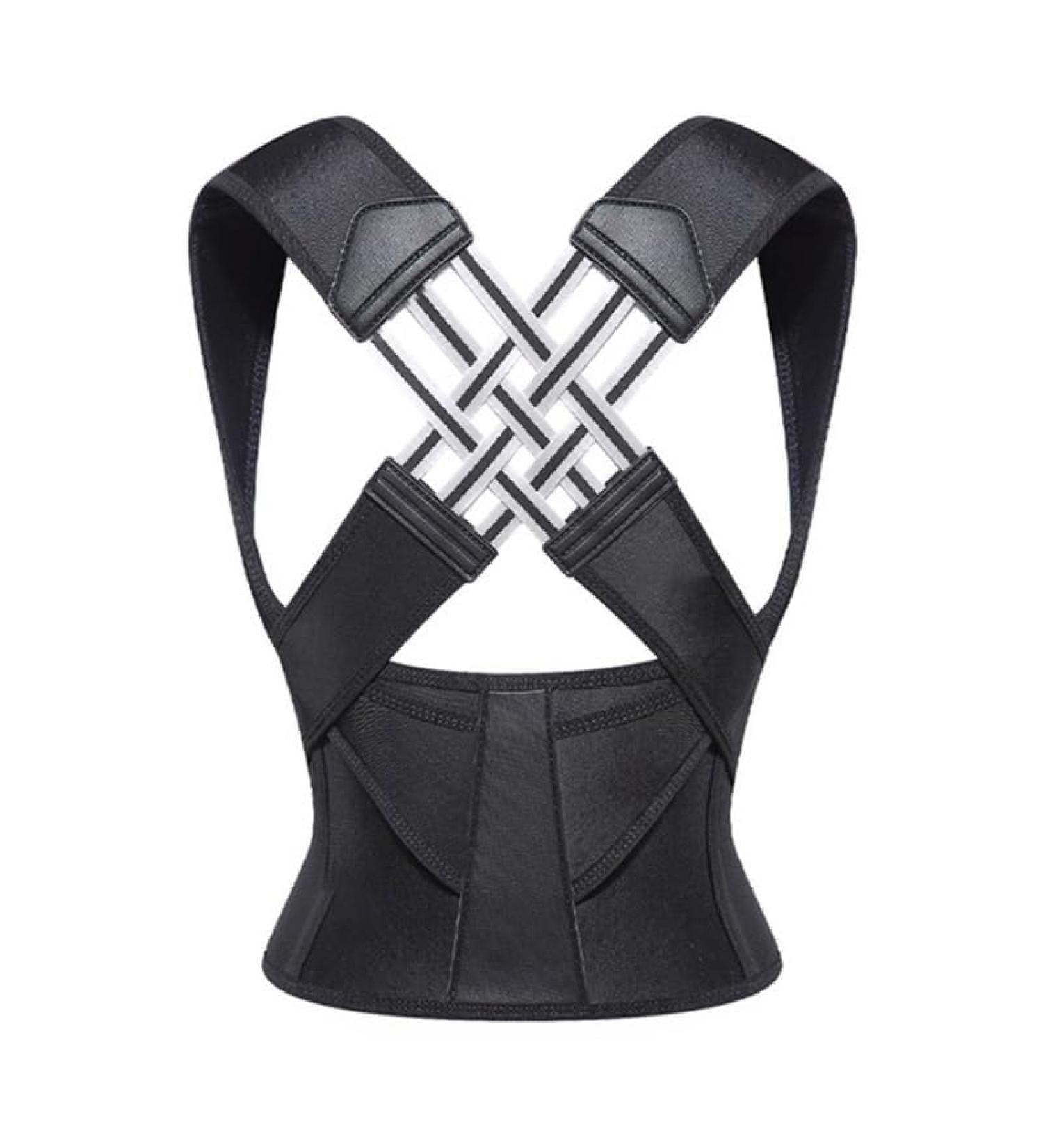 Back Straightener Posture Corrector Adjustable Brace for Upper Back Support (Black Large) Large Black - Buy Online on GoSupps.com