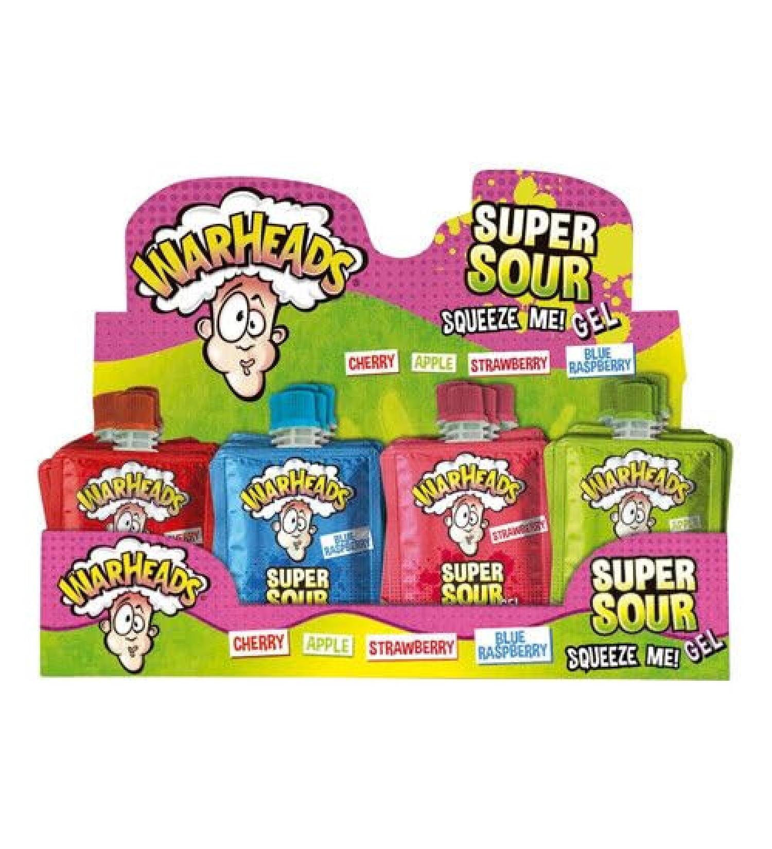 Warheads Attack Gel Tongue Gel 32 pack - Cherry Apple Strawberry Raspberry - super sour - Original from USA