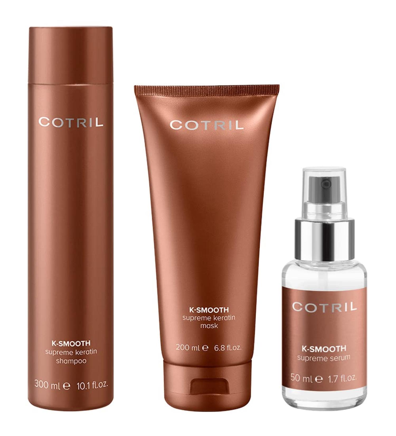 Cotril Pack Keratine KSmooth shampoo 300 ml + masker 200 ml + serum 100 ml - Buy Online on GoSupps.com
