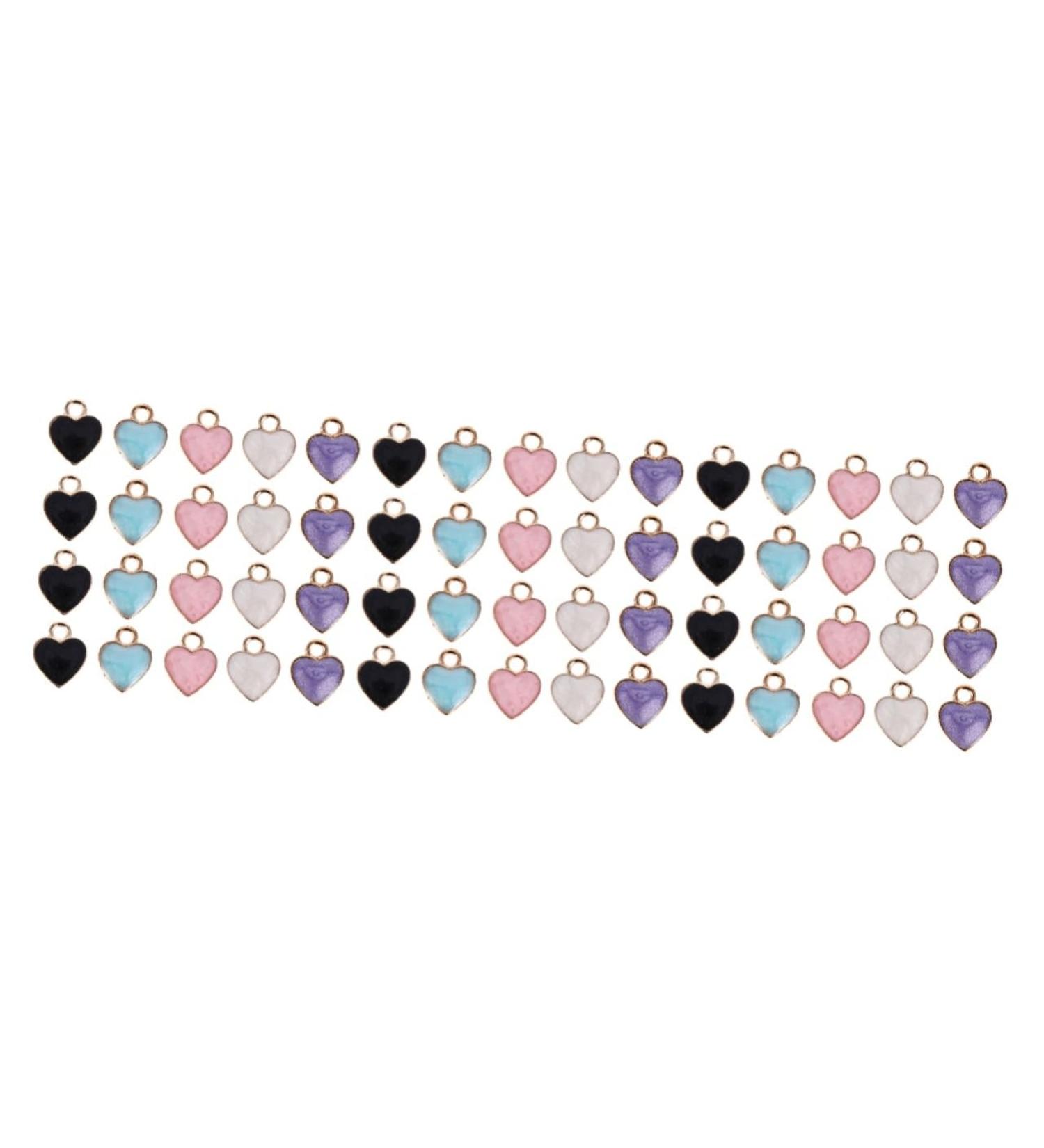 TEHAUX 150 Pcs Heart Pendant Diy Earrings Wedding Pendant Charms for Earrings Heart Beads Heart Lock - Buy Online on GoSupps.com