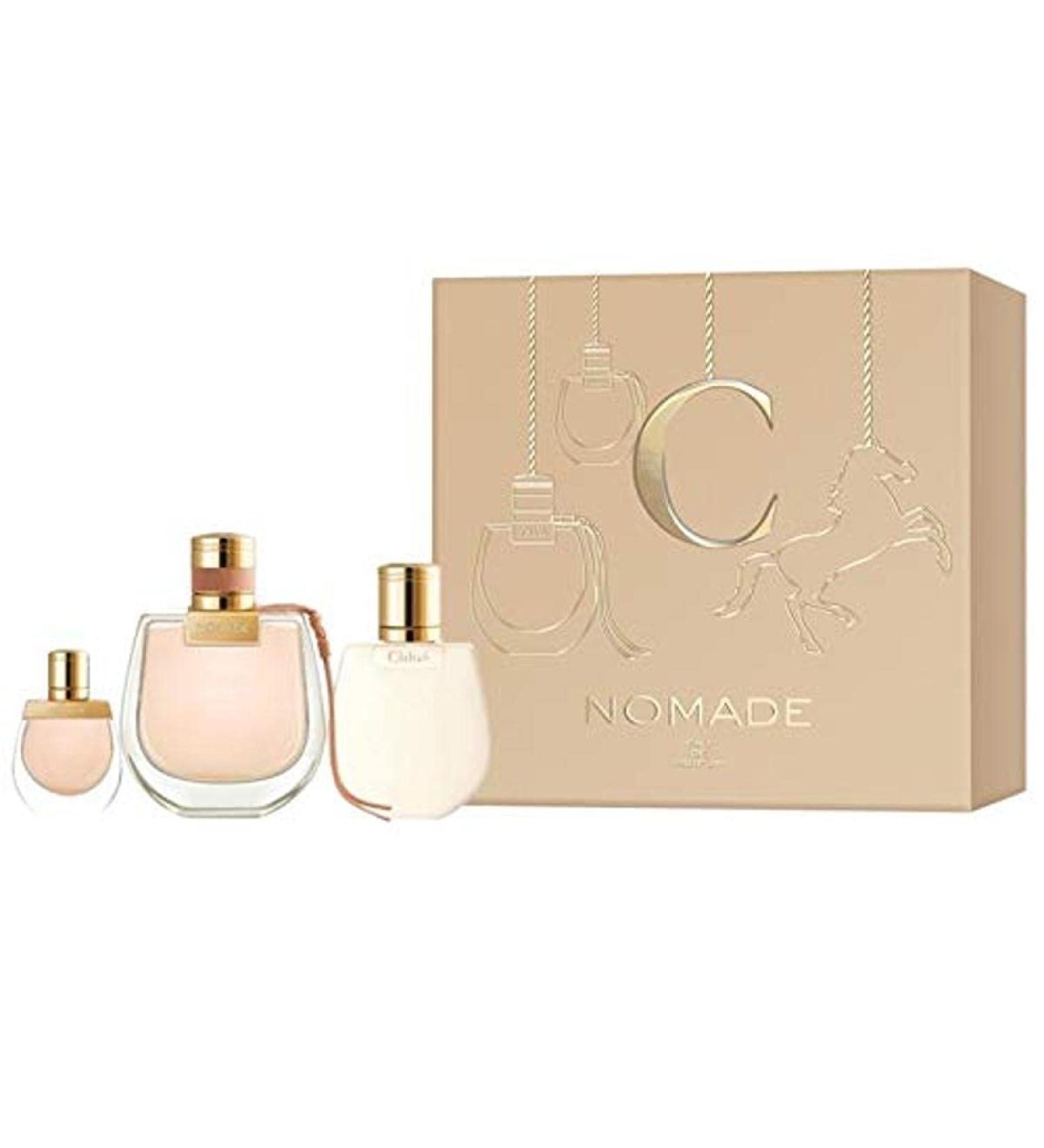 Chloe Nomade for Women 3 Pieces Hard Box Set (2.5 Eau de Parfum Spray + 3.4 Perfumed Body Lotion + 5 Ml Mini)