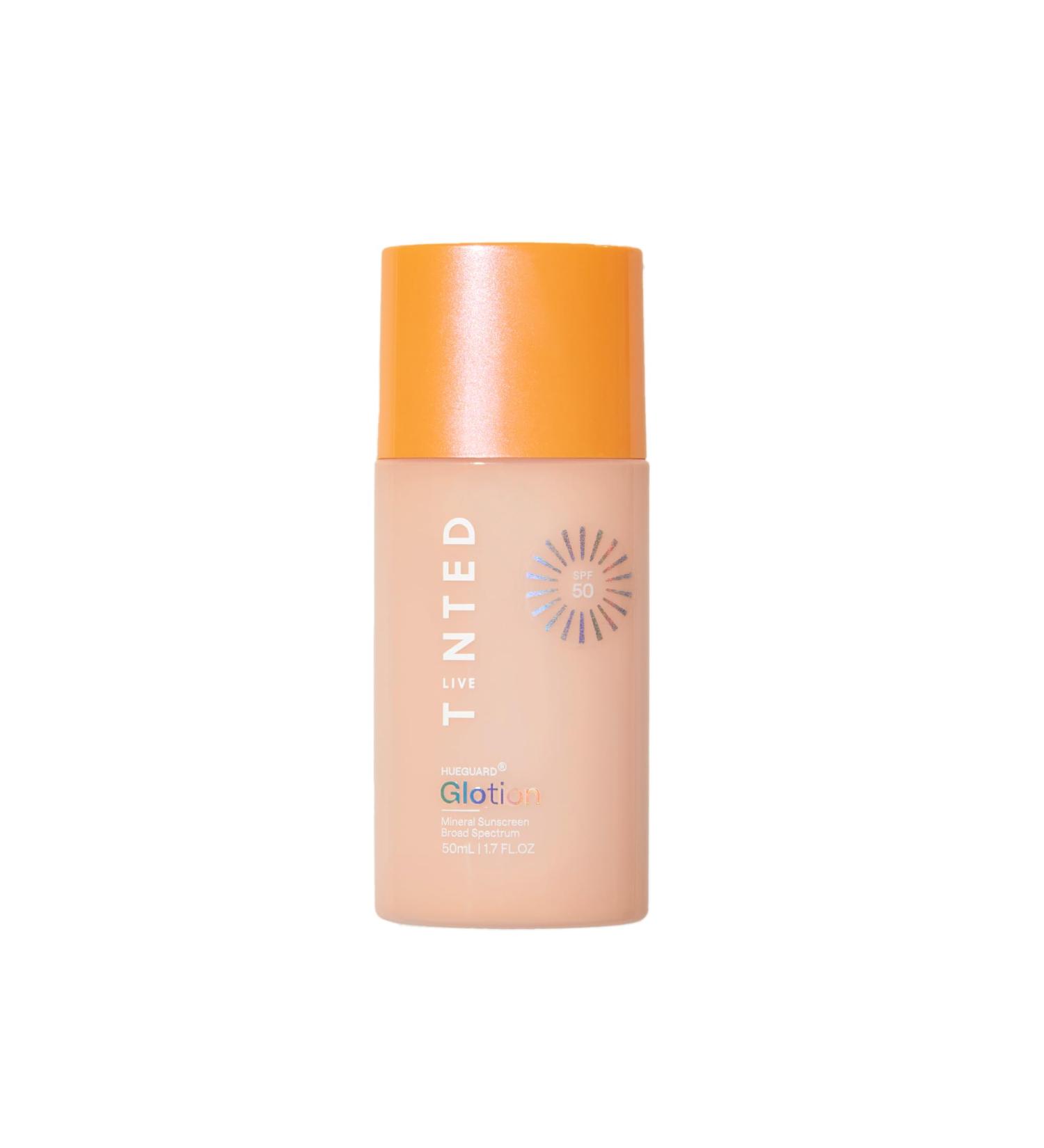 Live Tinted Hueguard Glotion Mineral Tinted Sunscreen For Face SPF 50 Lightweight Fragrance-Free Sunscreen Clean & Vegan Primer With SPF - Light Medium .5 FL Oz - Buy Online on GoSupps.com