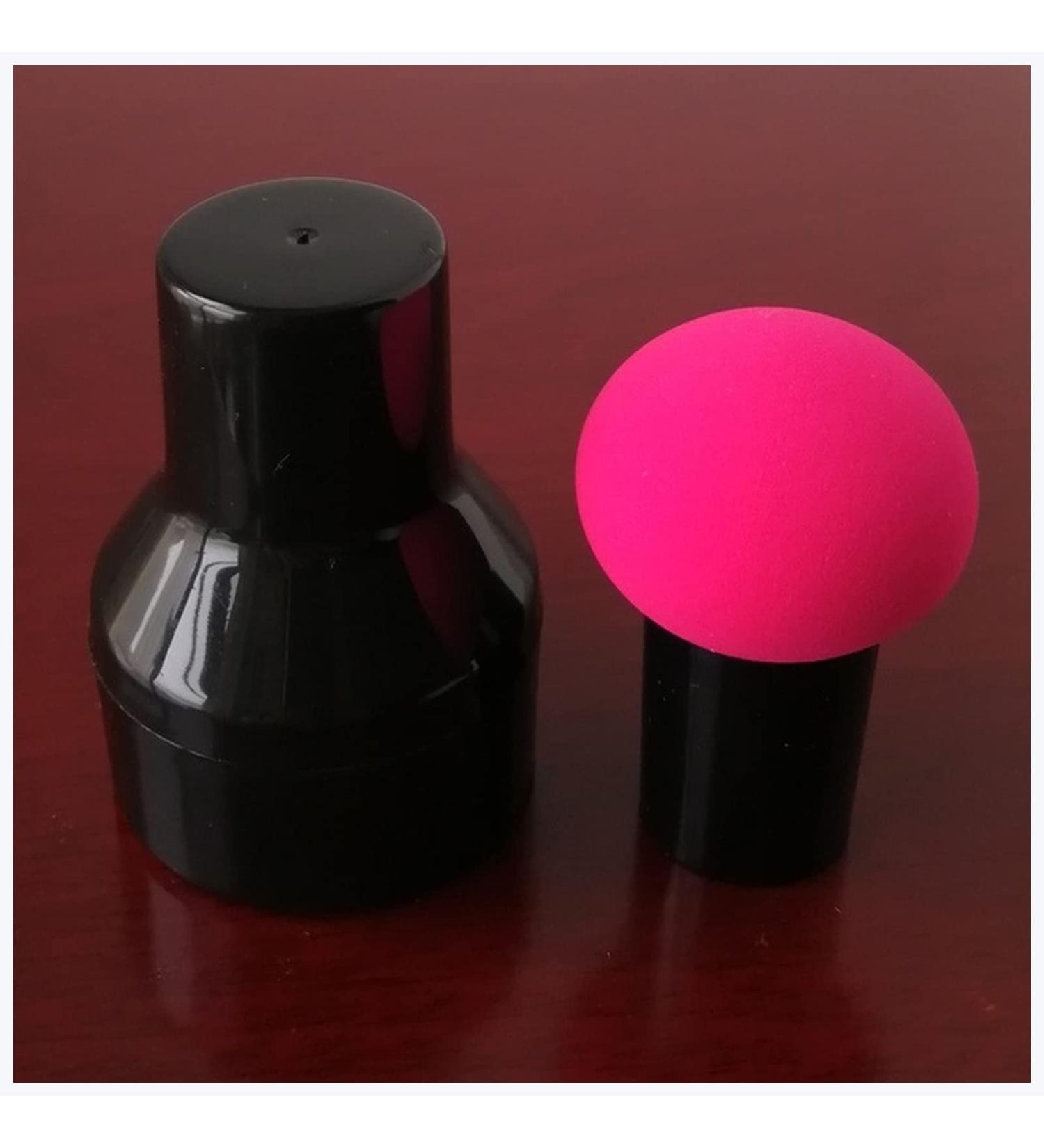 Makeup Sponge Non-latex Makeup Sponge Mushroom Head Powder Liquid Foundation Puff Dry & Wet Multi- function Cosmetic Tool Tamp Storage Box Makeup Sponge Holder(Hot pink and cap) - Buy Online on GoSupps.com