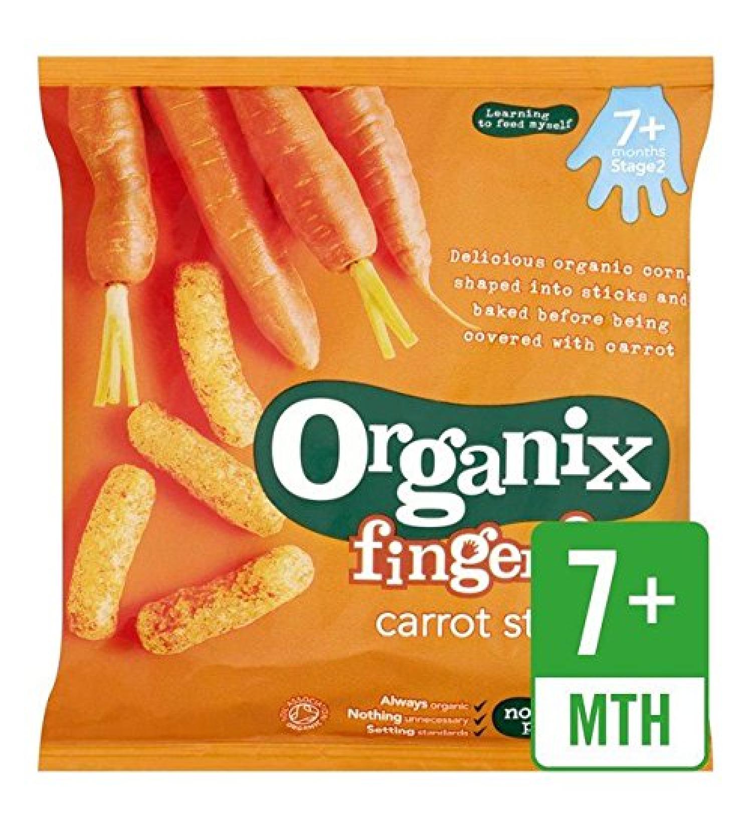 Organix Finger Foods Organic Crunchy Carrot Sticks 20g - Pack of 2