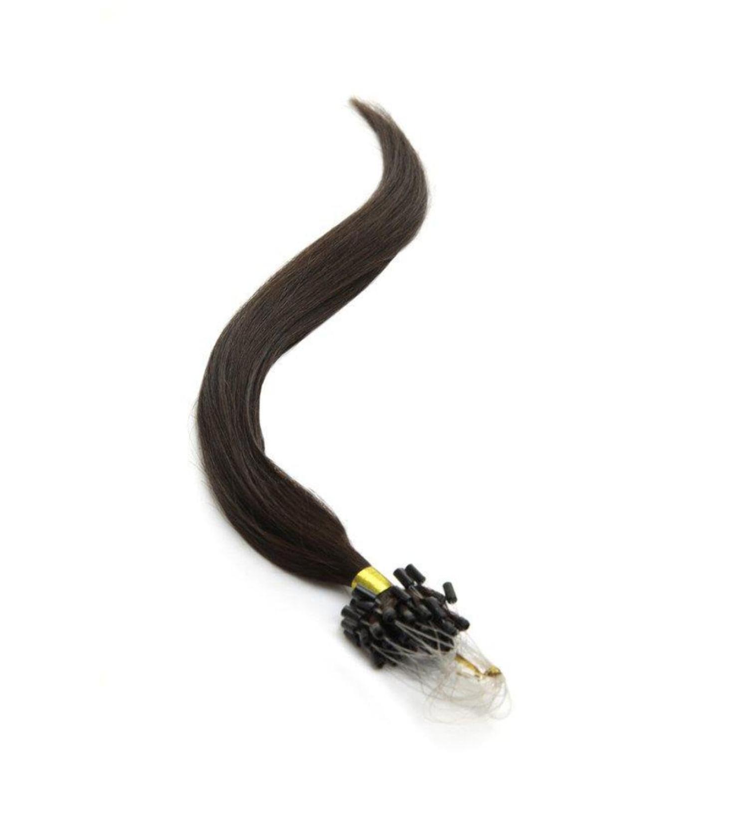 Micro Ring/Micro Loop/Micro Bead Hair Extensions 18" Barely Black (1B) American Pride