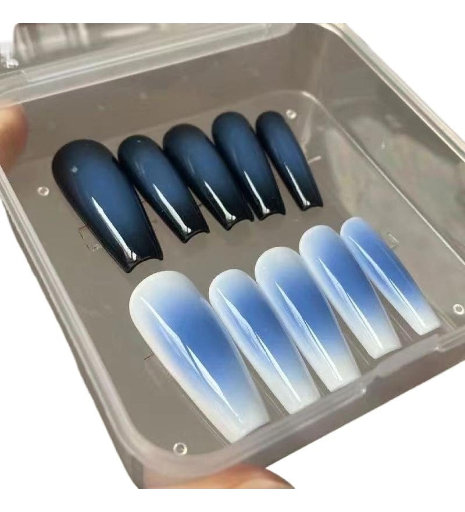 Temperament enhancement manicure simple spice girl manicure mandarin duck gradient new black and white wear smudge detachable(L) - Buy Online on GoSupps.com