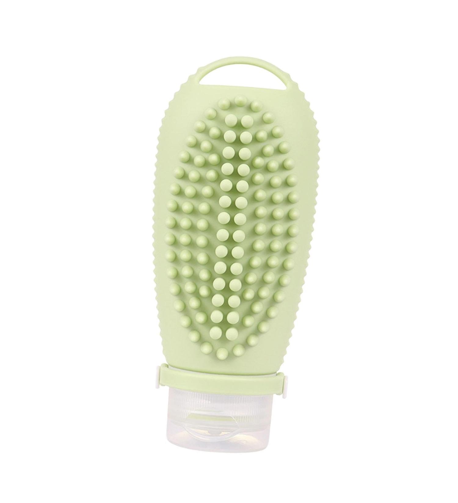 Oshhni 2 in 1 Hair Shampoo Brush & Travel Bottle - 100ml Cleaning Brush - Creative Green Gifts for Hair Care - Buy Online on GoSupps.com